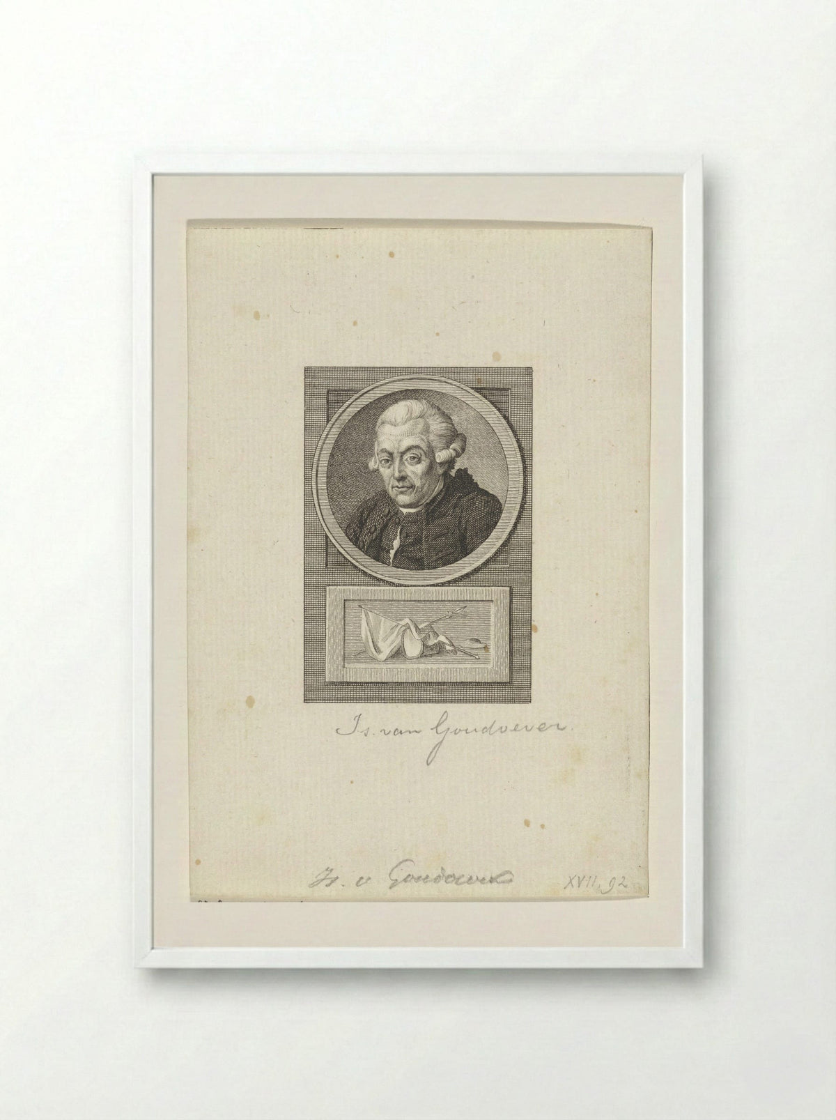 Portret van Isaak van Goudoever - Reinier Vinkeles - Framed Print White