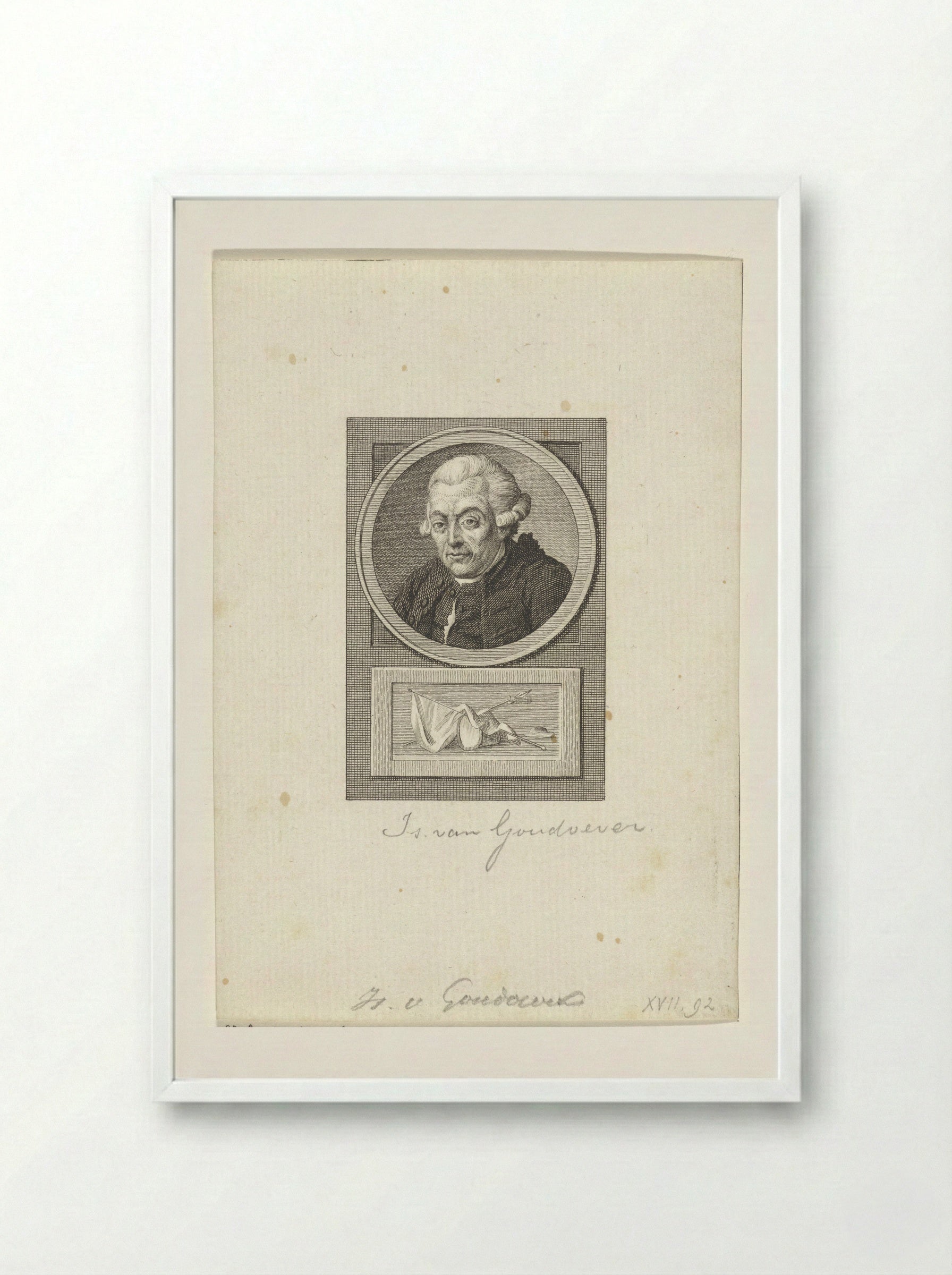 Portret van Isaak van Goudoever - Reinier Vinkeles - Framed Print White