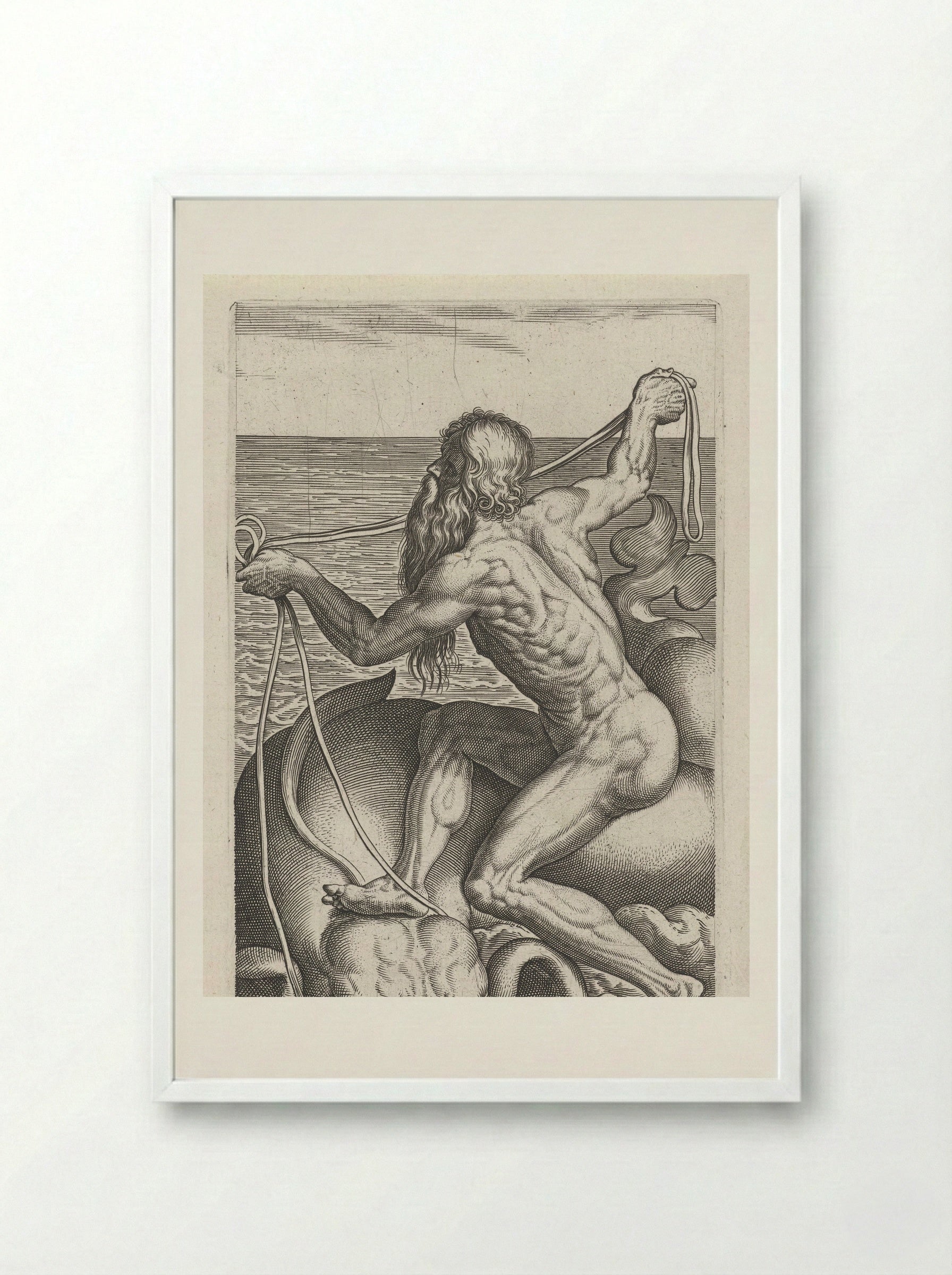 Zeegod Oceanus - Philips Galle - Framed Print White