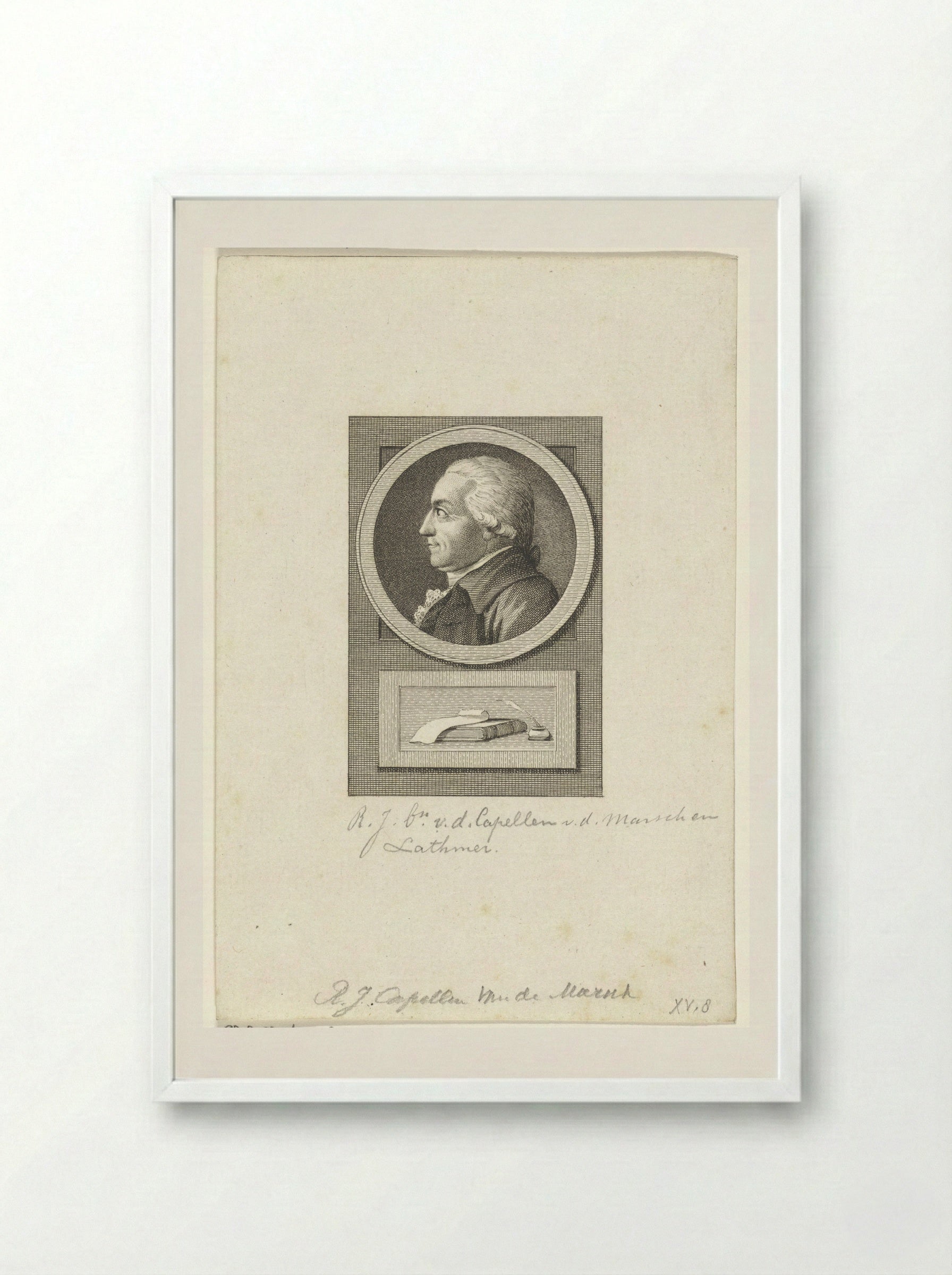 Portret van Robert Jasper van der Capellen - Reinier Vinkeles - Framed Print White