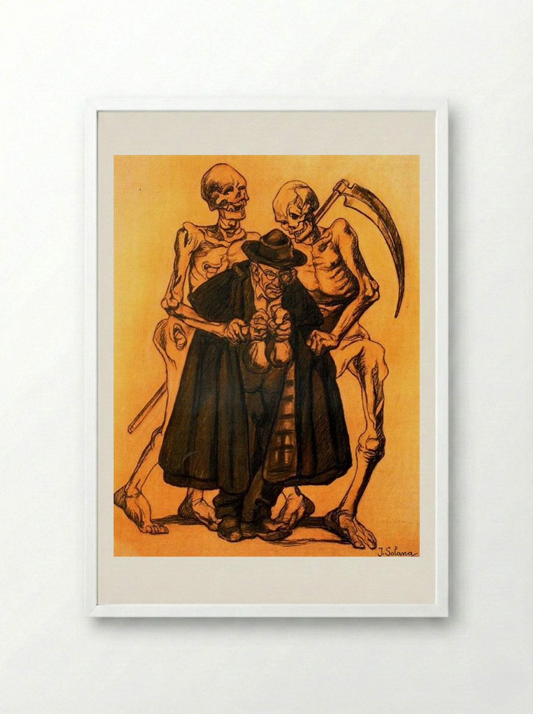 Uncle Miseries - José Gutiérrez Solana - Framed Print White