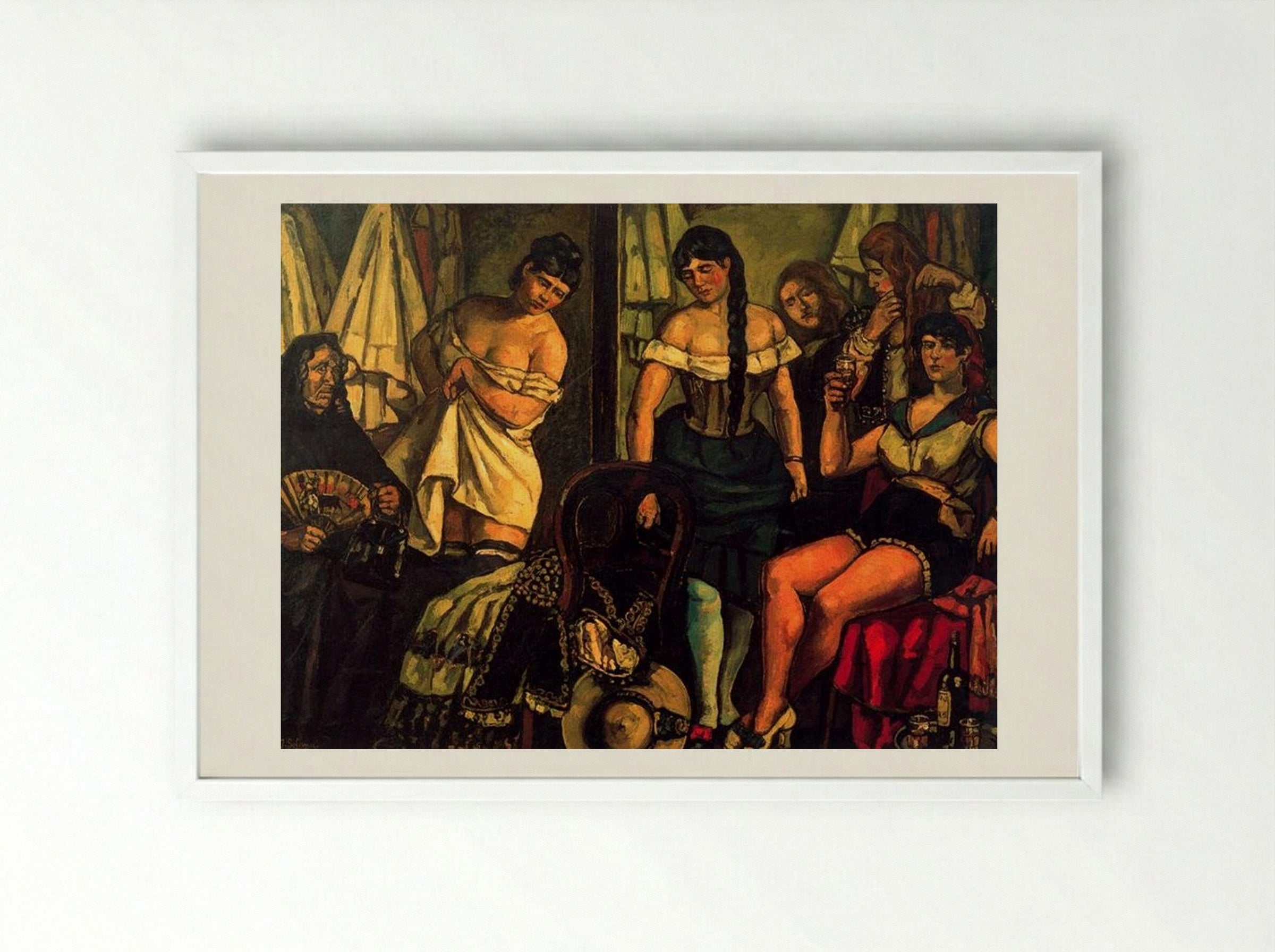 Las chicas de la Claudia - José Gutiérrez Solana - Framed Print White