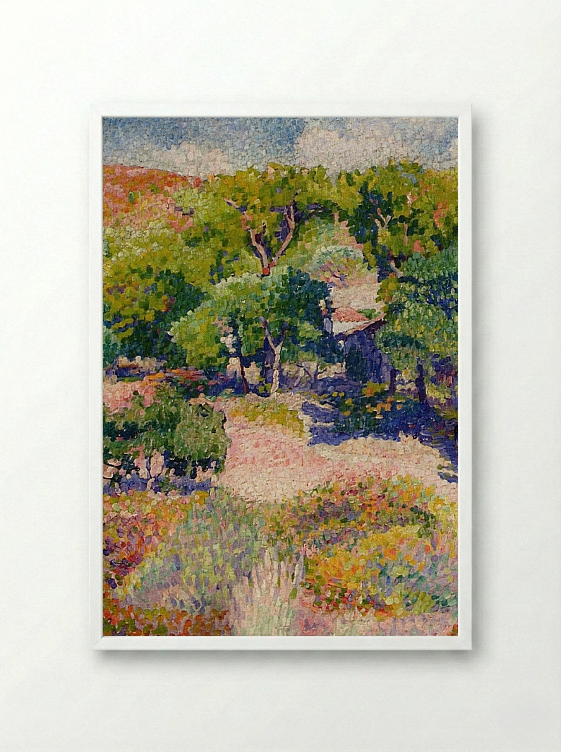 Cypresses - Henri-Edmond Cross - Framed Print White
