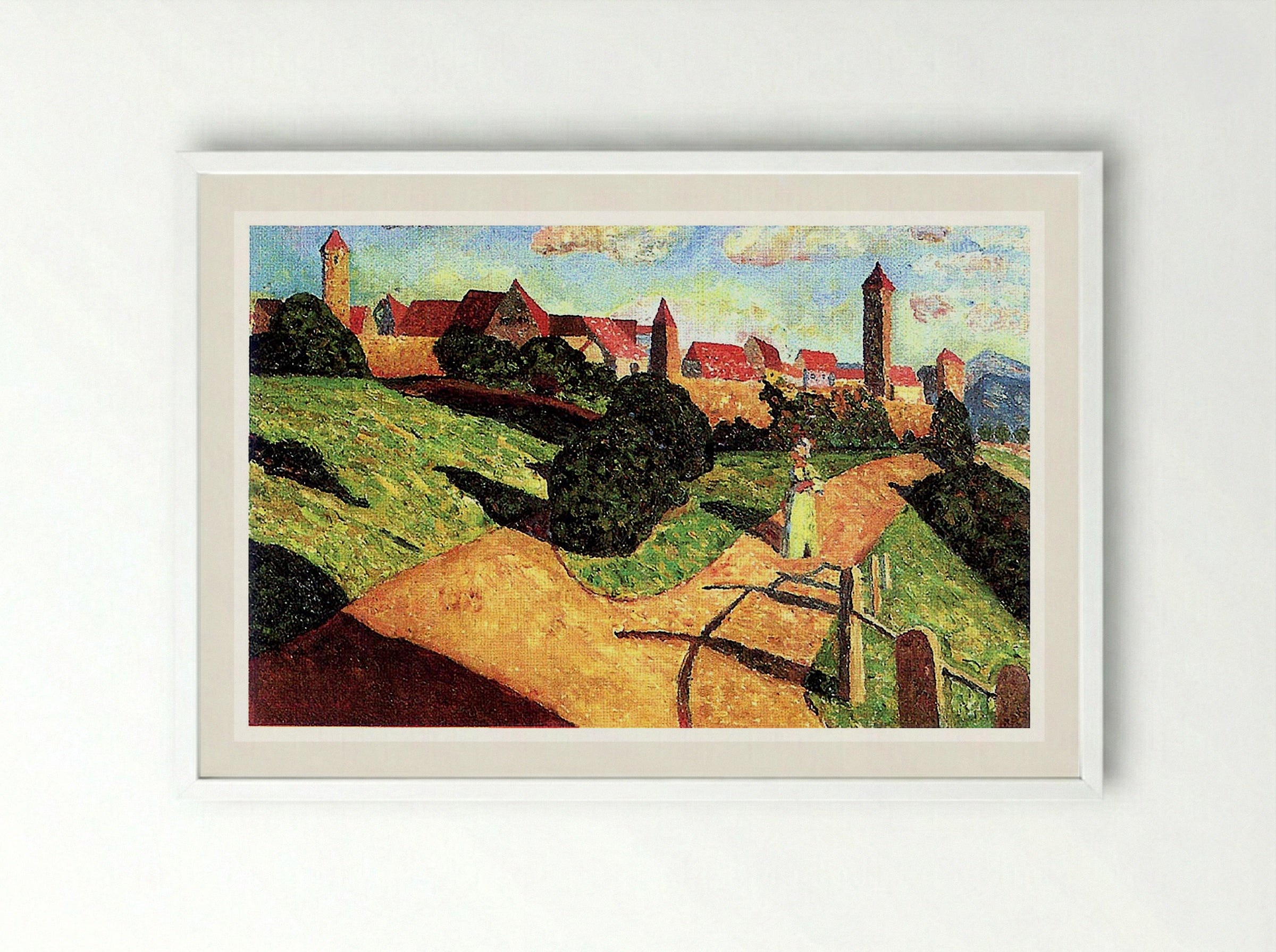 Old Town II - August Macke - Framed Print White