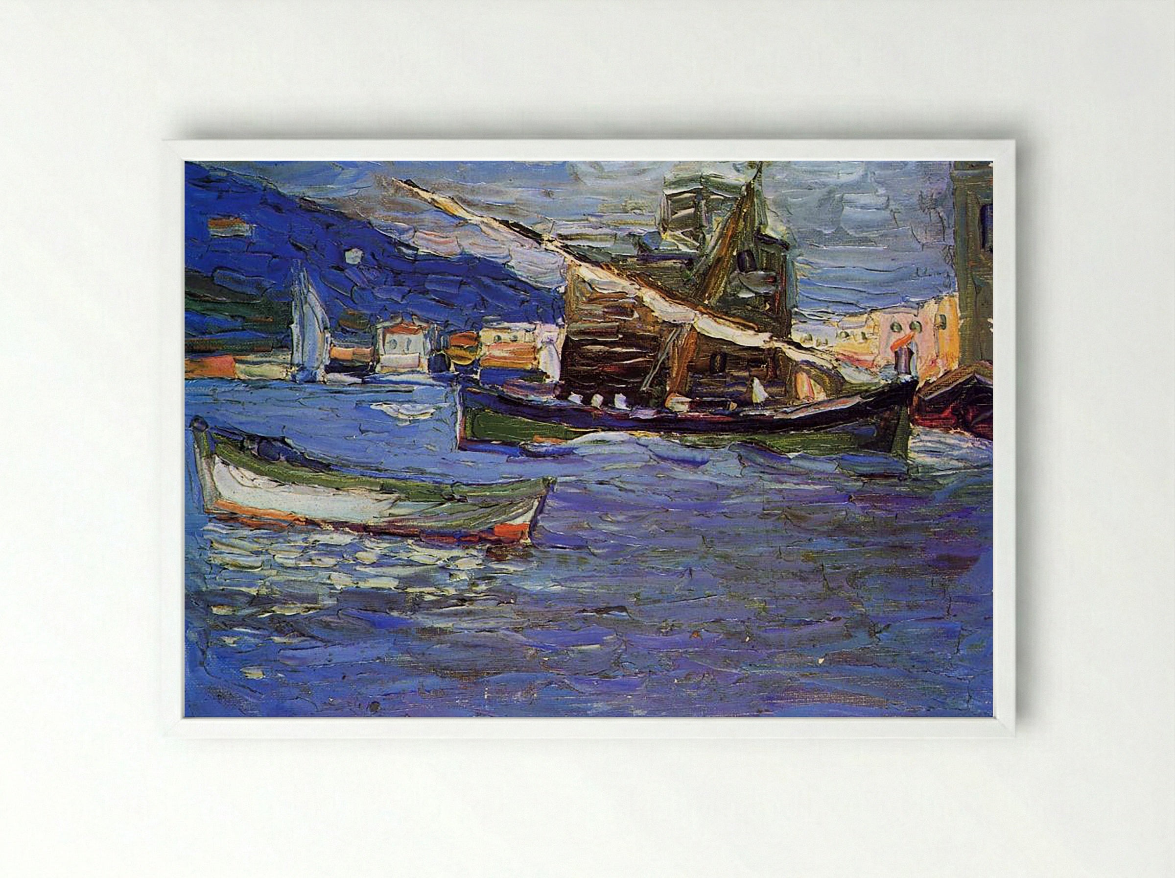 Rapallo, Grey Day - Karl Schmidt-Rottluff - Framed Print White
