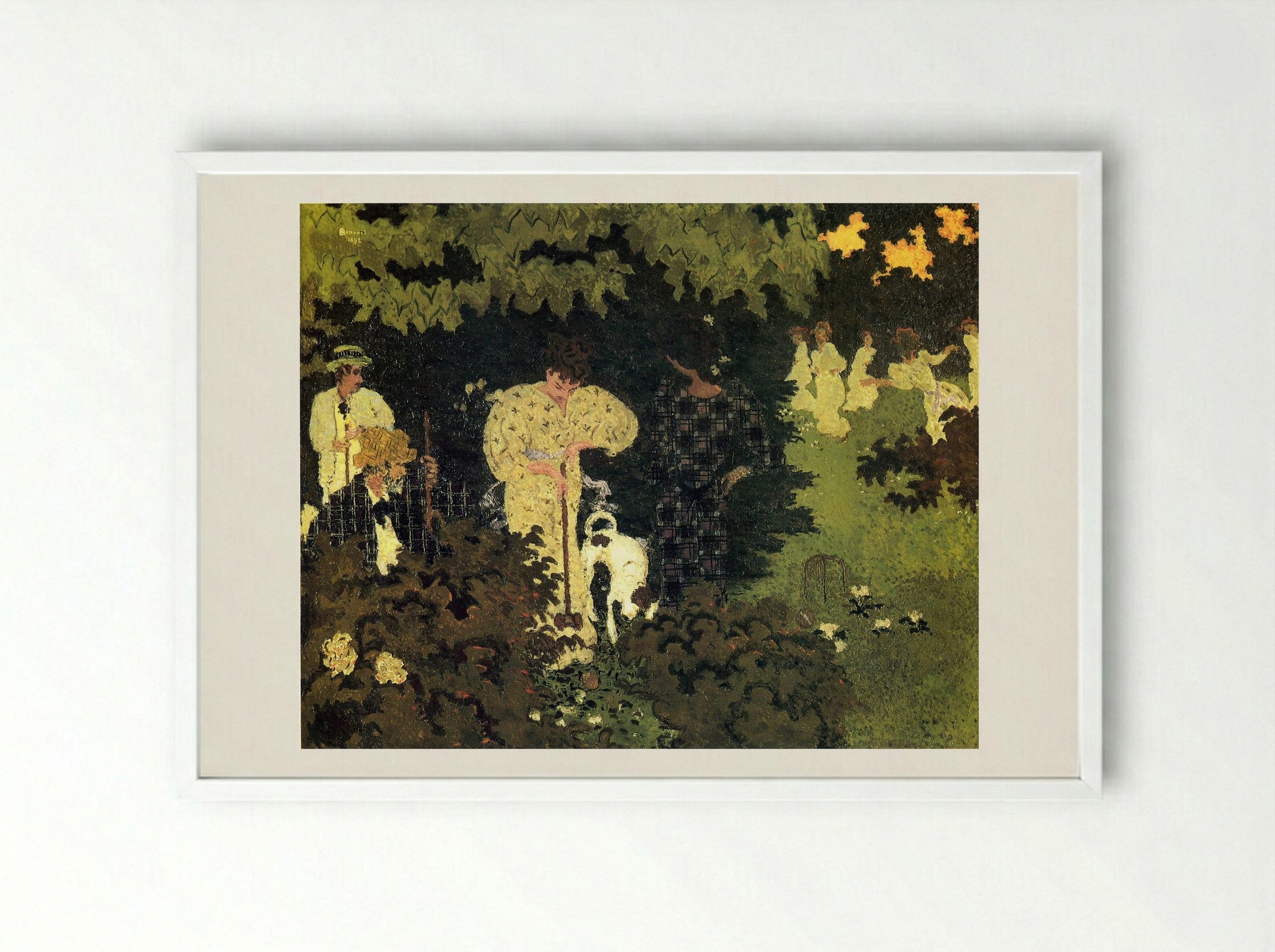 Dusk, or A Round of Croquet - Giovanni Boldini - Framed Print White