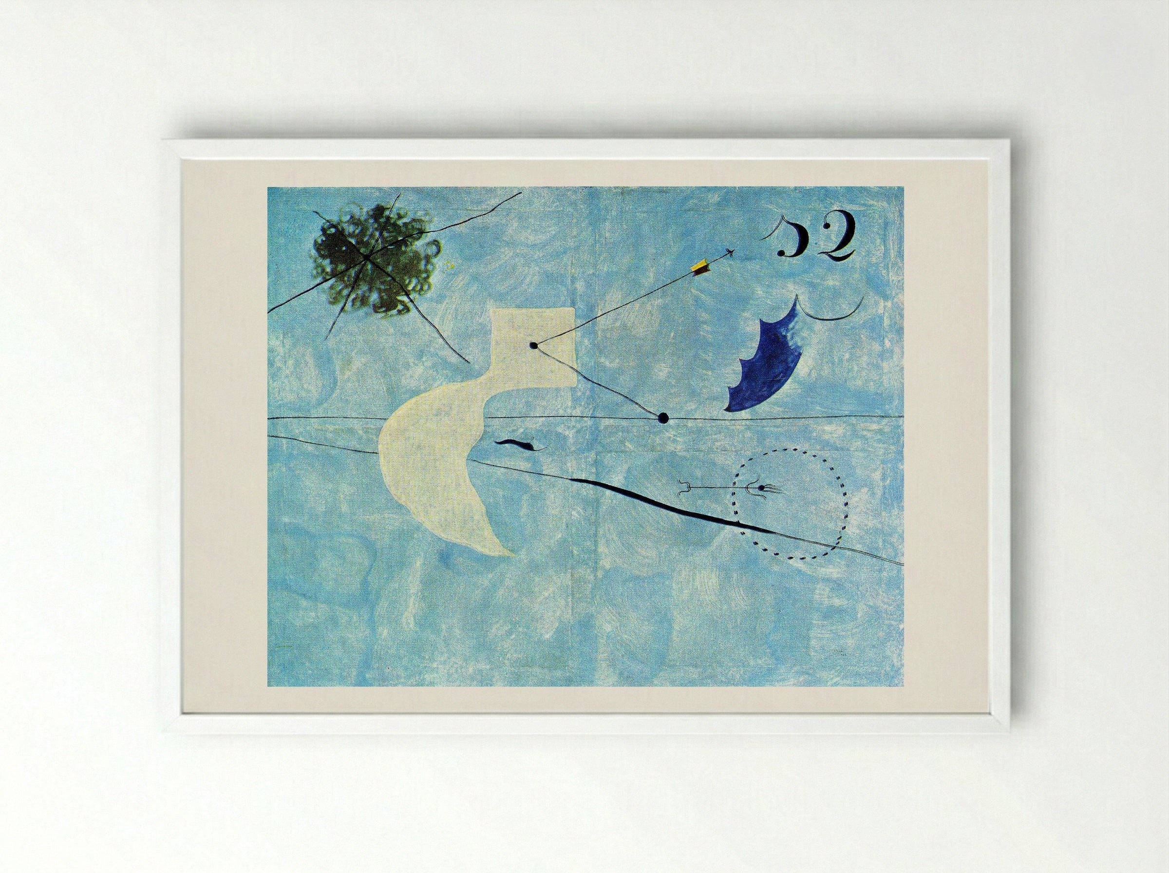 Siesta - Joan Miró - Framed Print White