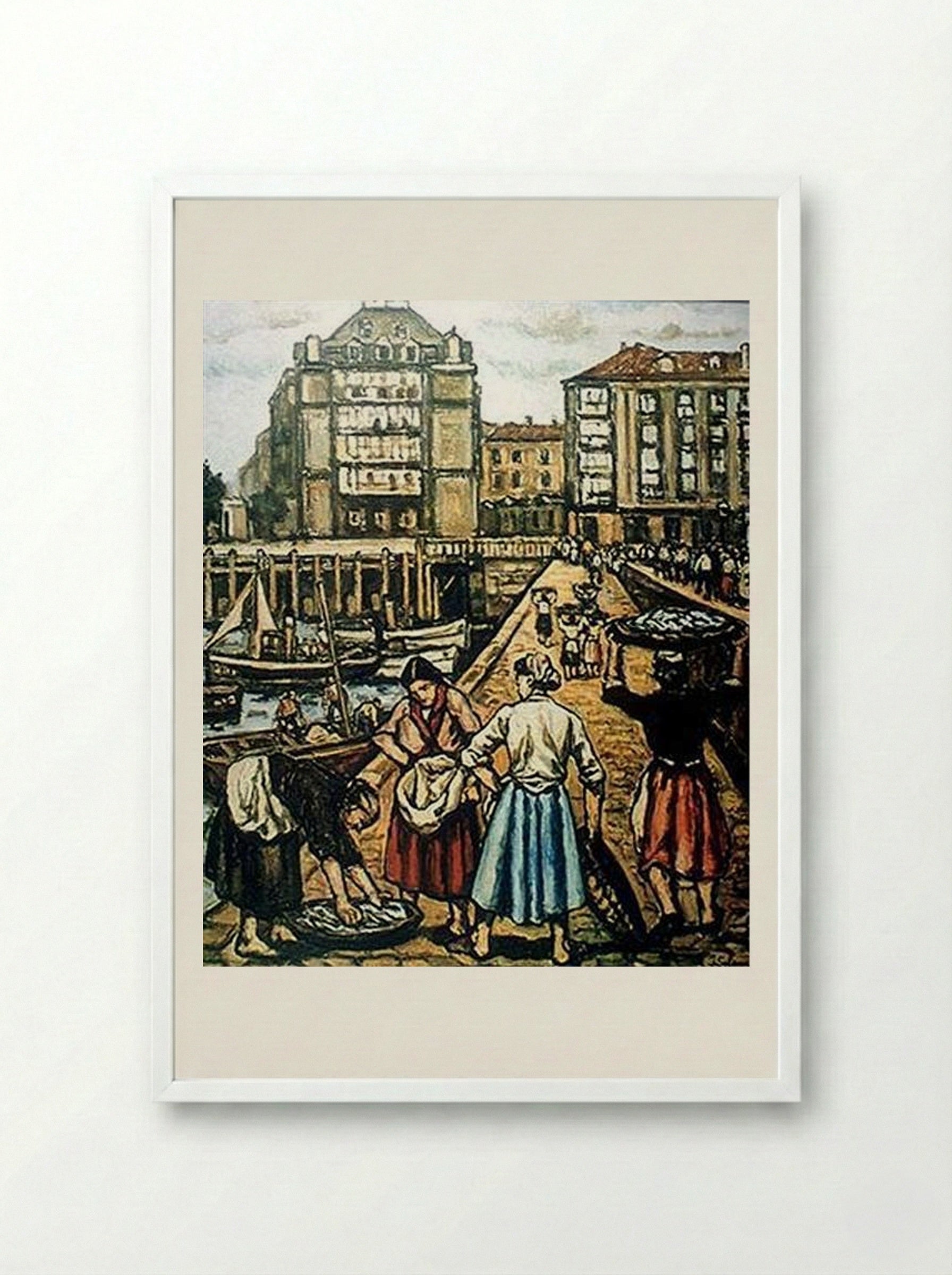 The Ramp at Puerto Chico - José Gutiérrez Solana - Framed Print White