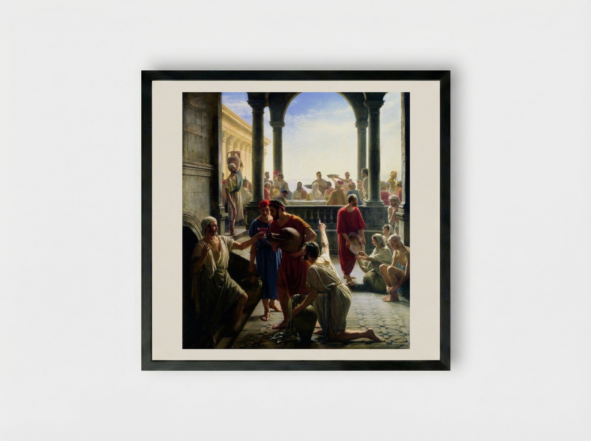 The Wedding at Cana - Carl Bloch - Framed Print Black