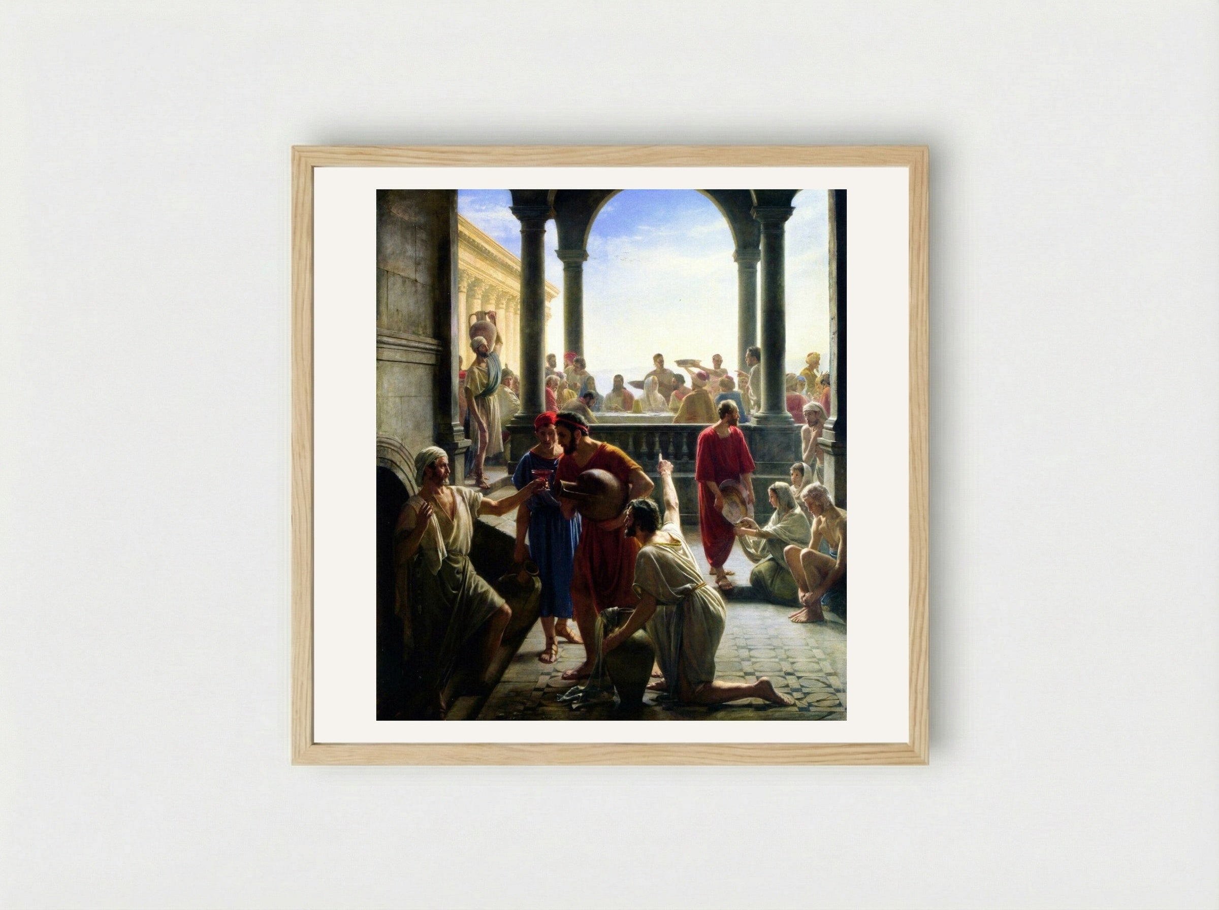 The Wedding at Cana - Carl Bloch - Framed Print Wood