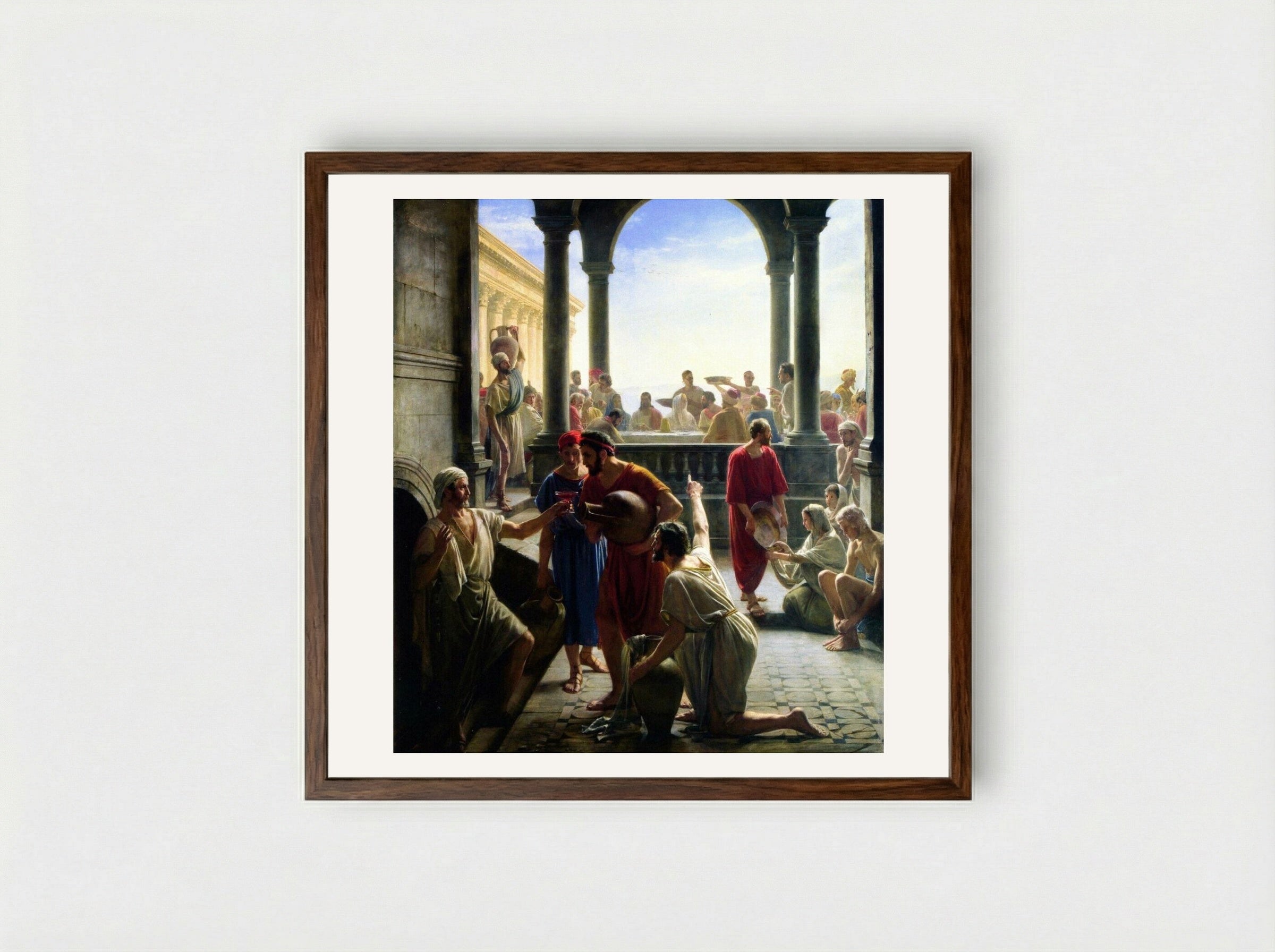 The Wedding at Cana - Carl Bloch - Framed Print Dark Wood