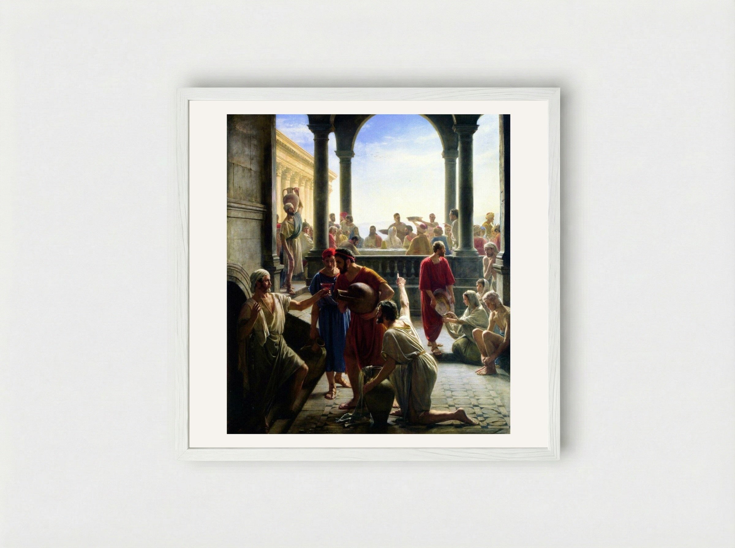 The Wedding at Cana - Carl Bloch - Framed Print White