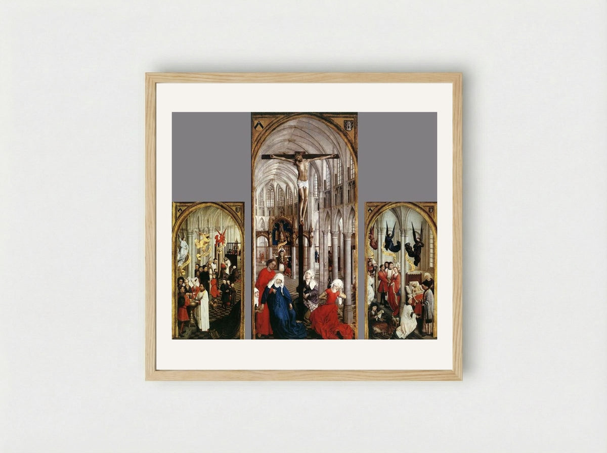 Seven Sacraments Altarpiece - Rogier van der Weyden - Framed Print Wood