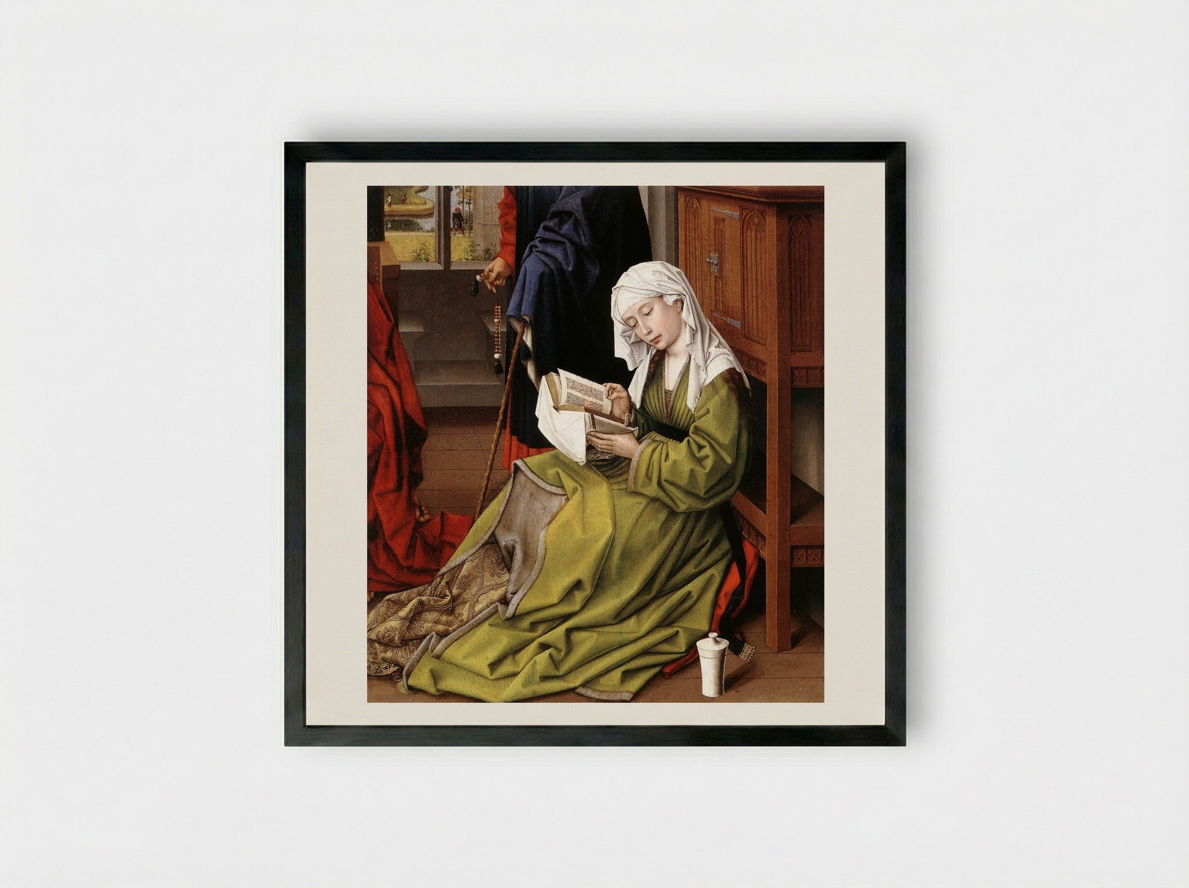 The Magdalene Reading - Rogier van der Weyden - Framed Print Black