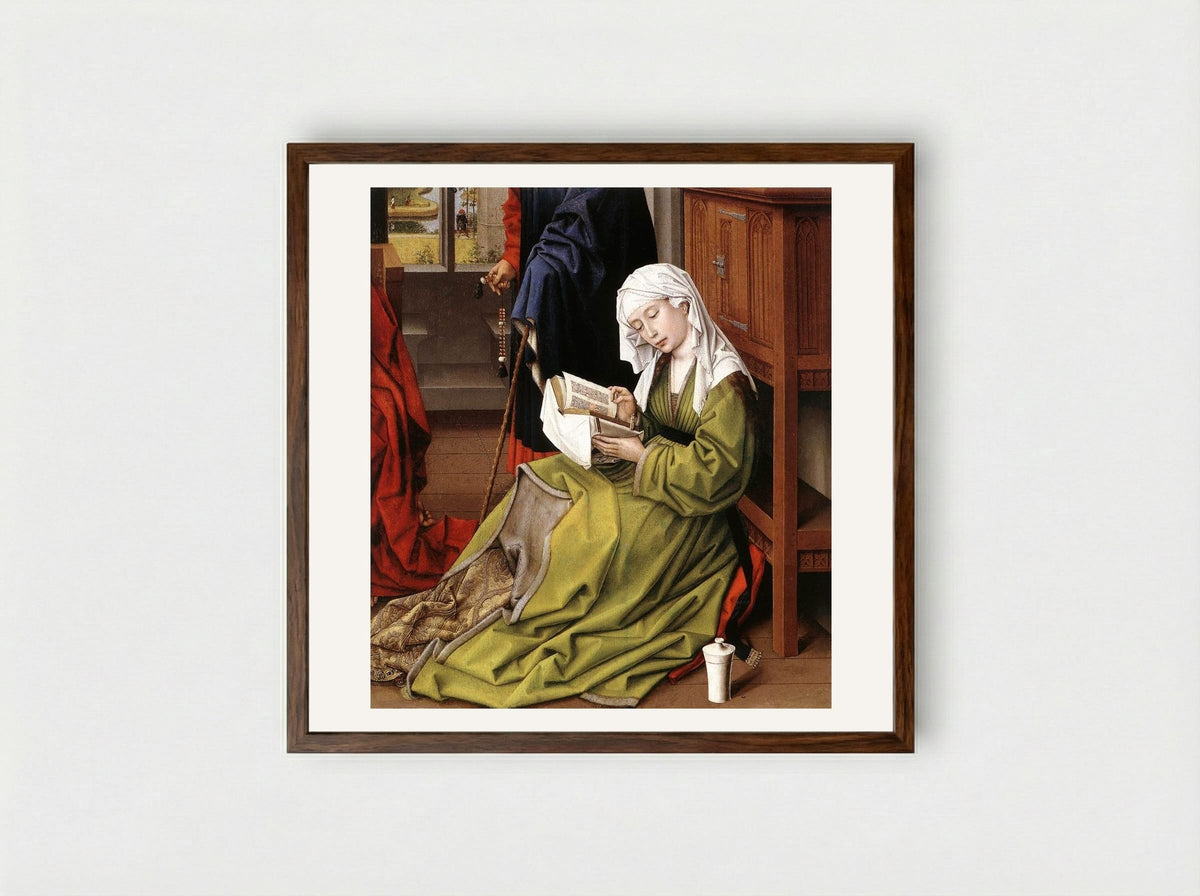 The Magdalene Reading - Rogier van der Weyden - Framed Print Dark Wood