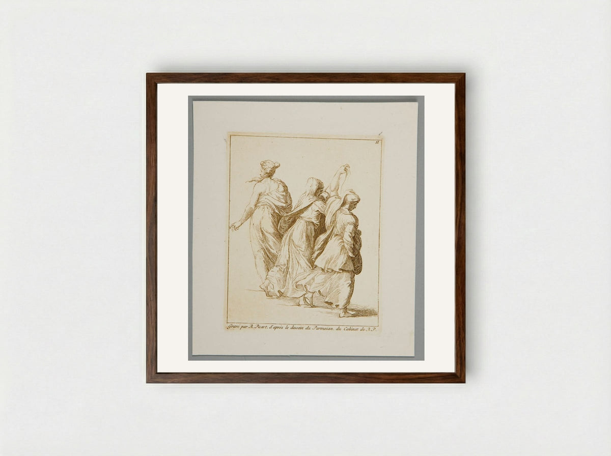 Three Holy Women - Bernard Picart - Framed Print Dark Wood