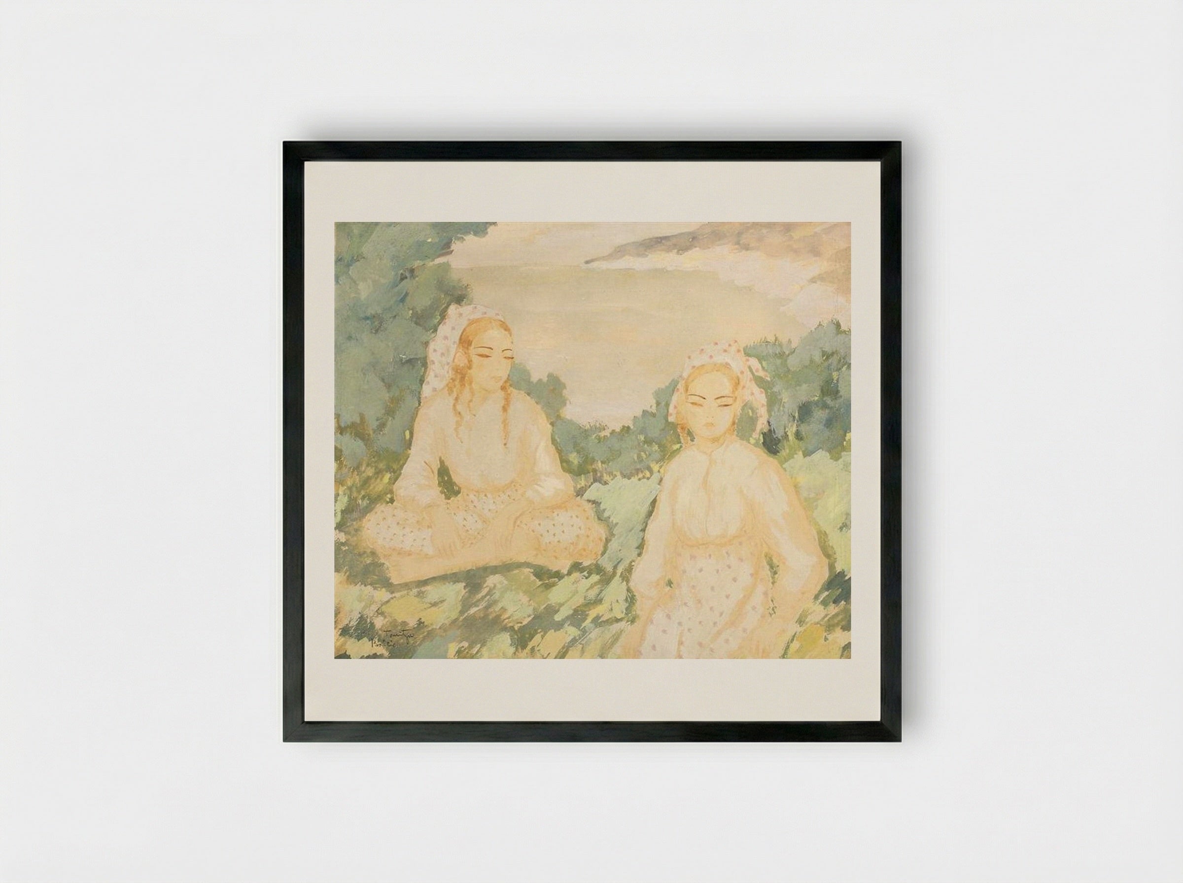 Turk Women in Balcic - Nicolae Tonitza - Framed Print Black