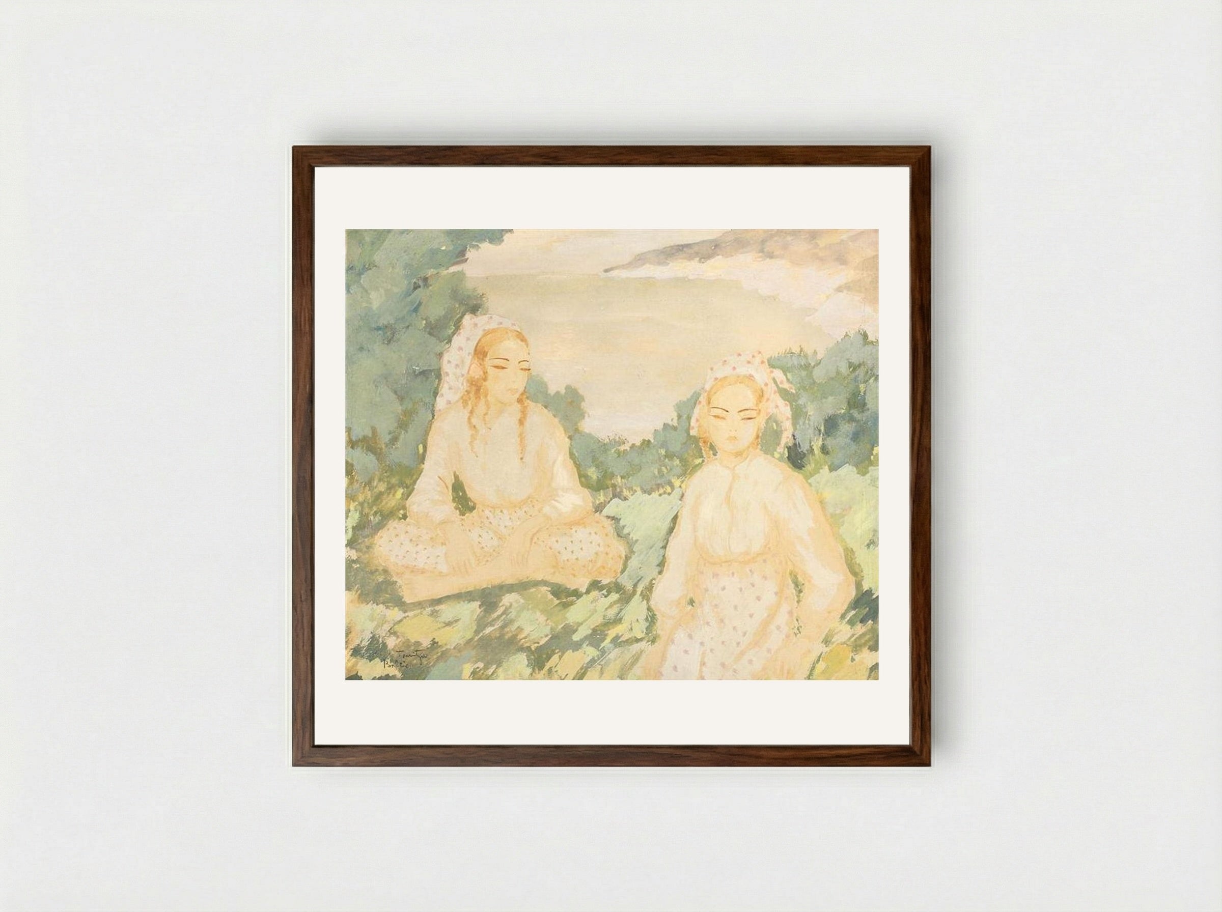 Turk Women in Balcic - Nicolae Tonitza - Framed Print Dark Wood