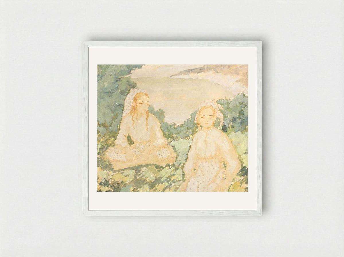 Turk Women in Balcic - Nicolae Tonitza - Framed Print White