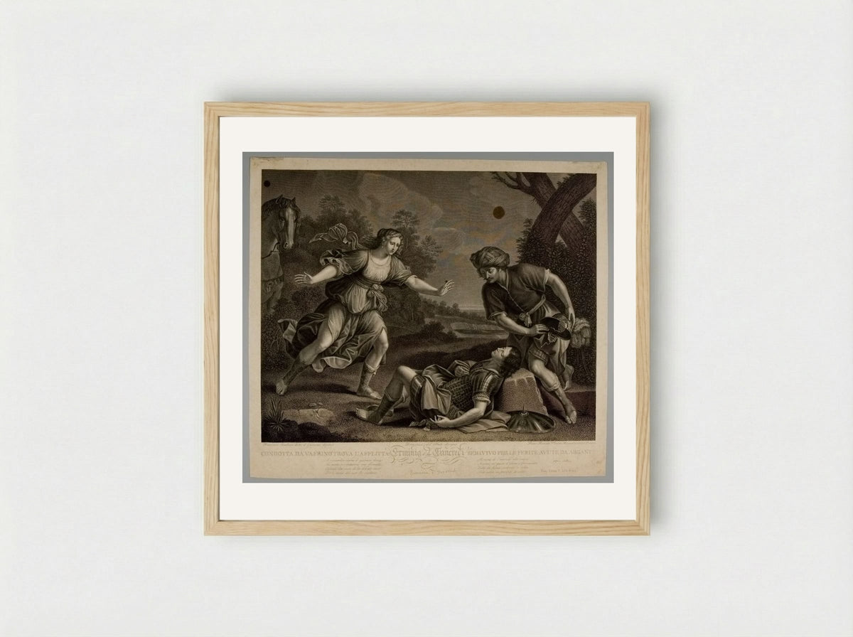 Tancred and Erminia - Pietro Bonato - Framed Print Wood