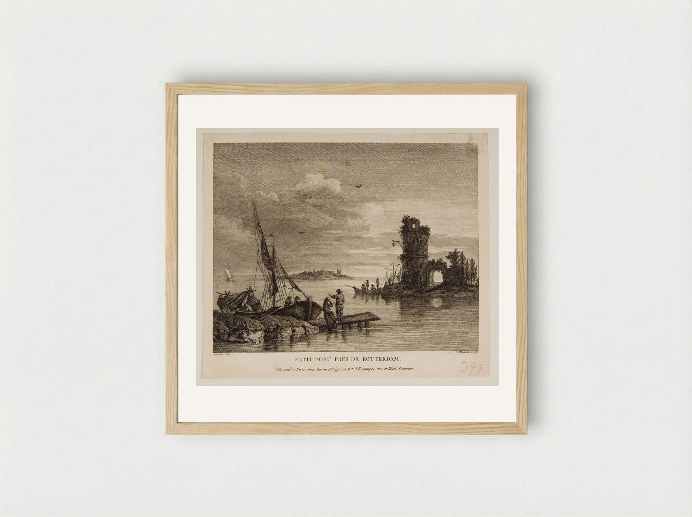 Small Port Near Rotterdam - Carl Wilhelm Weisbrod - Framed Print Wood