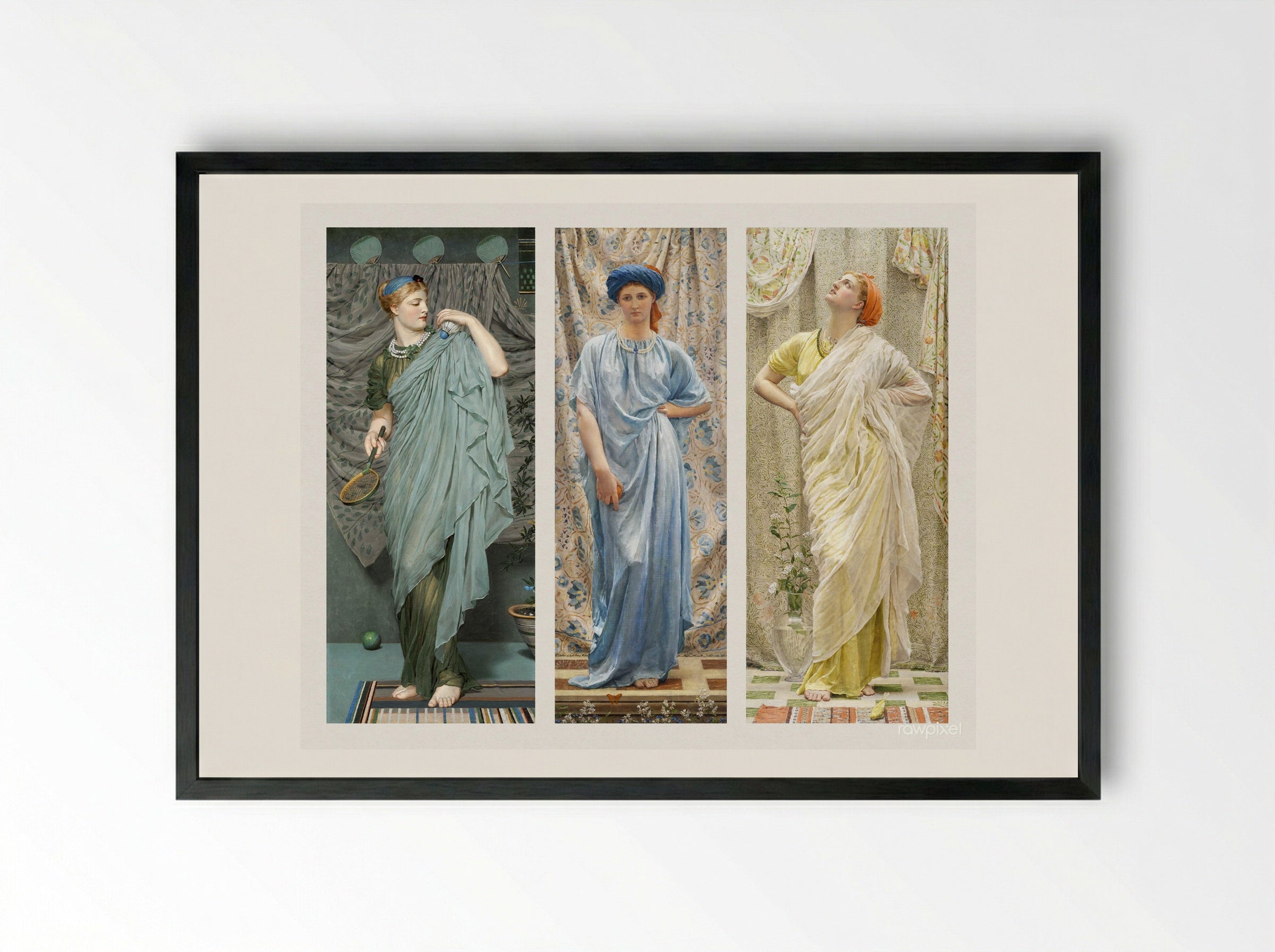 Battledore - Albert Joseph Moore - Framed Print Black