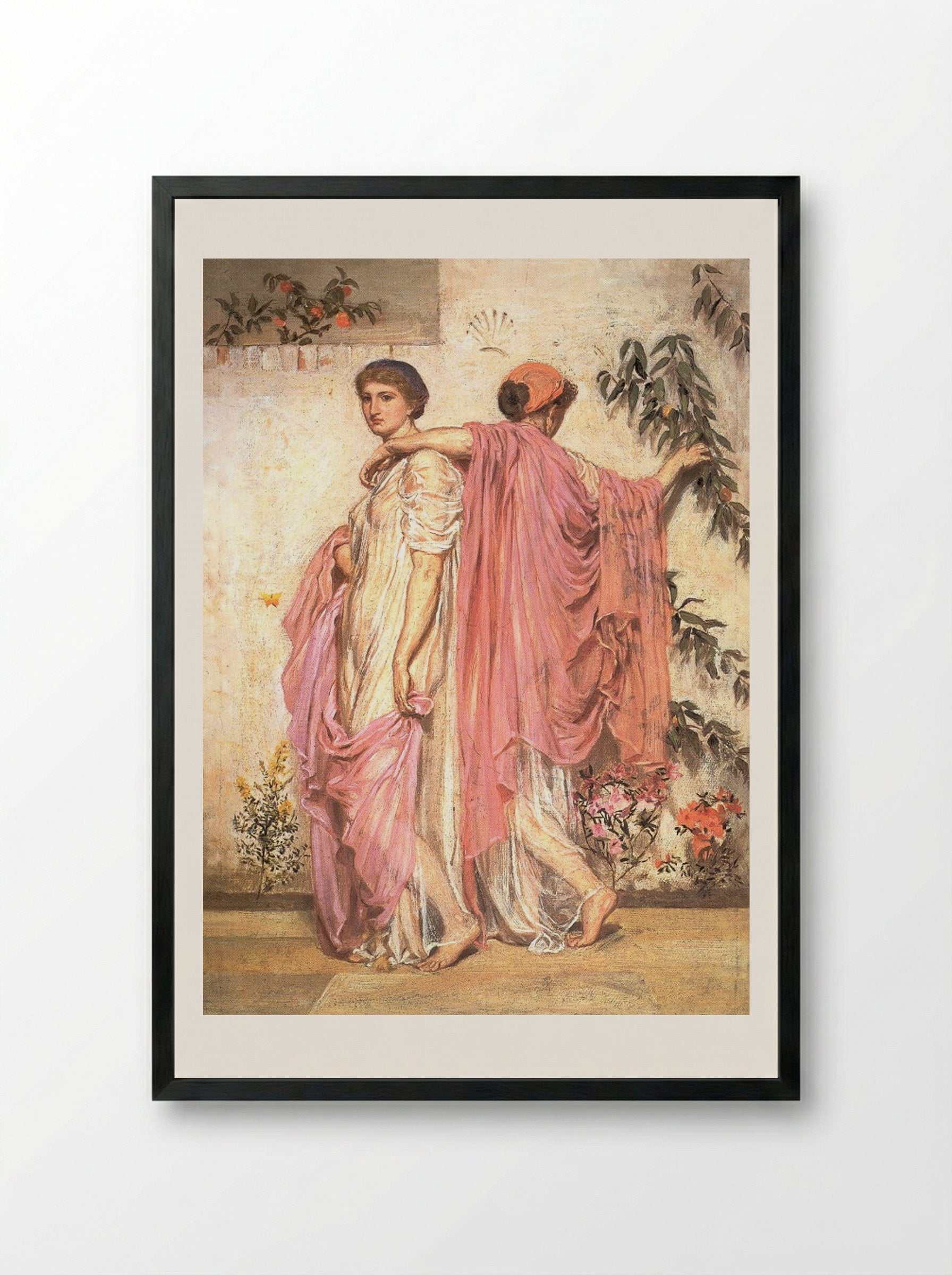 Apricots - Albert Joseph Moore - Framed Print Black