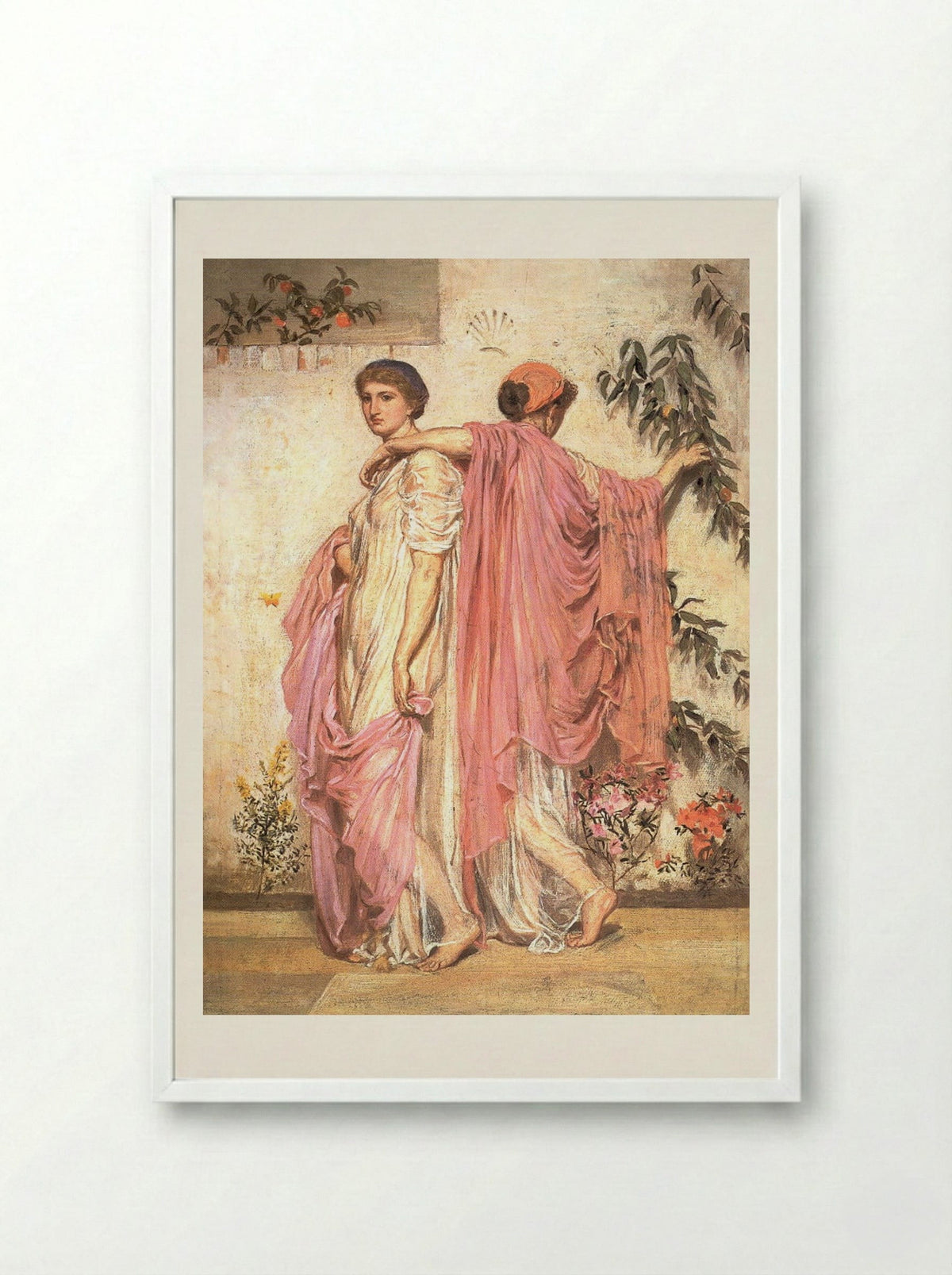 Apricots - Albert Joseph Moore - Framed Print White