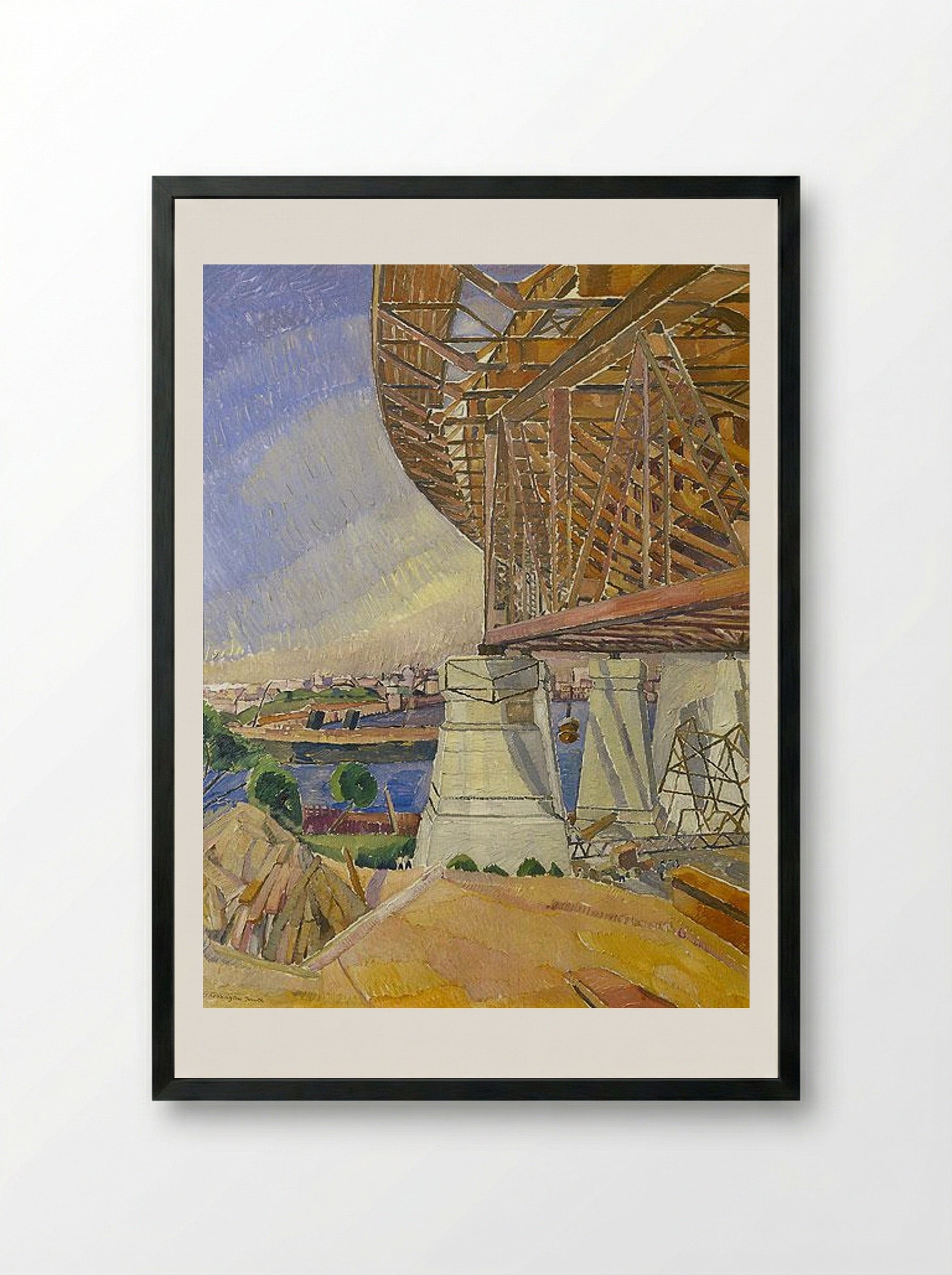 The Curve of the Bridge - Grace Cossington Smith - Framed Print Black