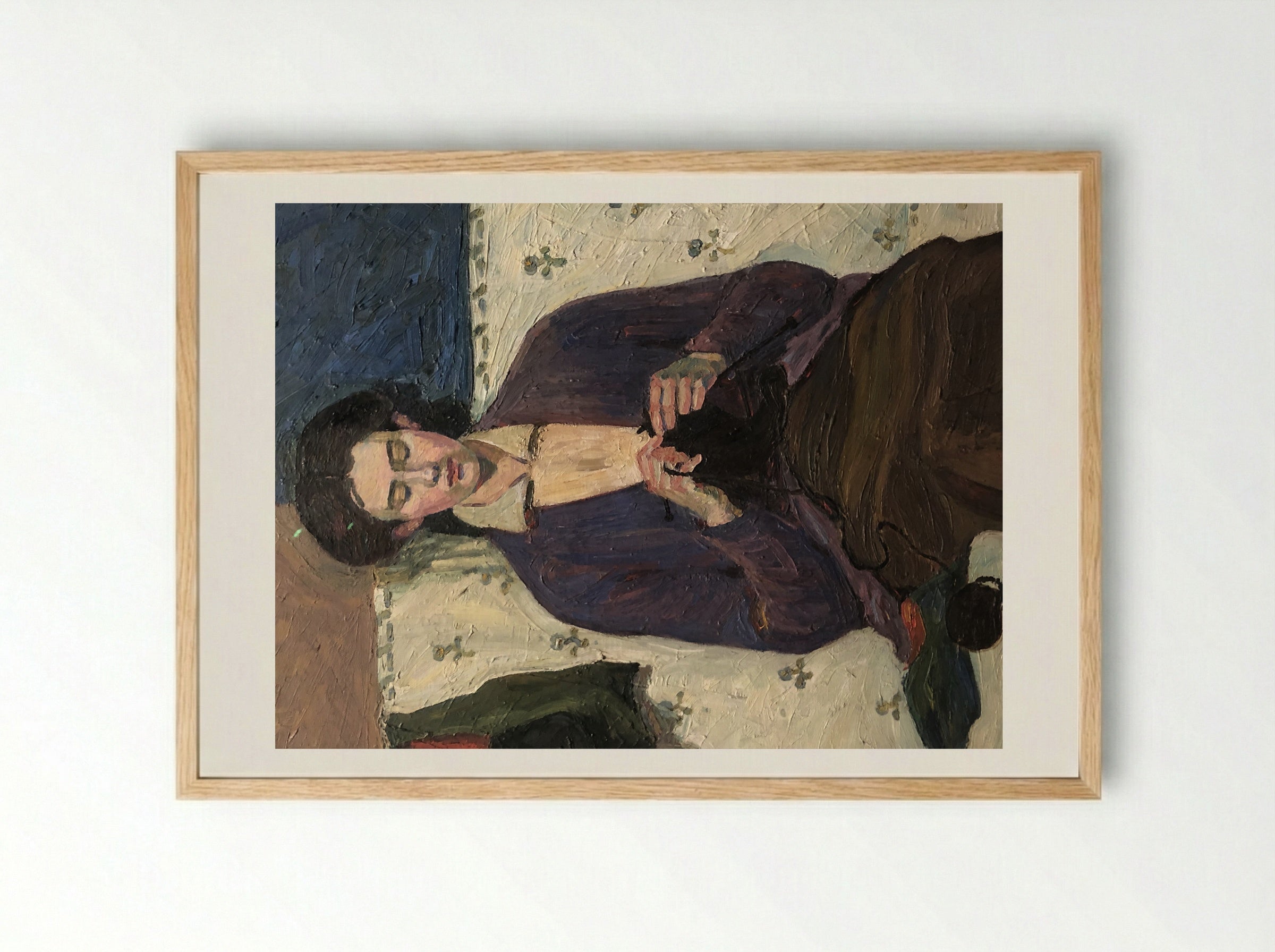 The Sock Knitter - Grace Cossington Smith - Framed Print Wood
