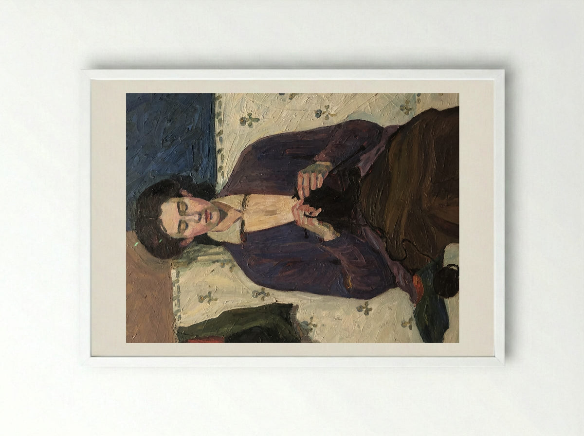 The Sock Knitter - Grace Cossington Smith - Framed Print White