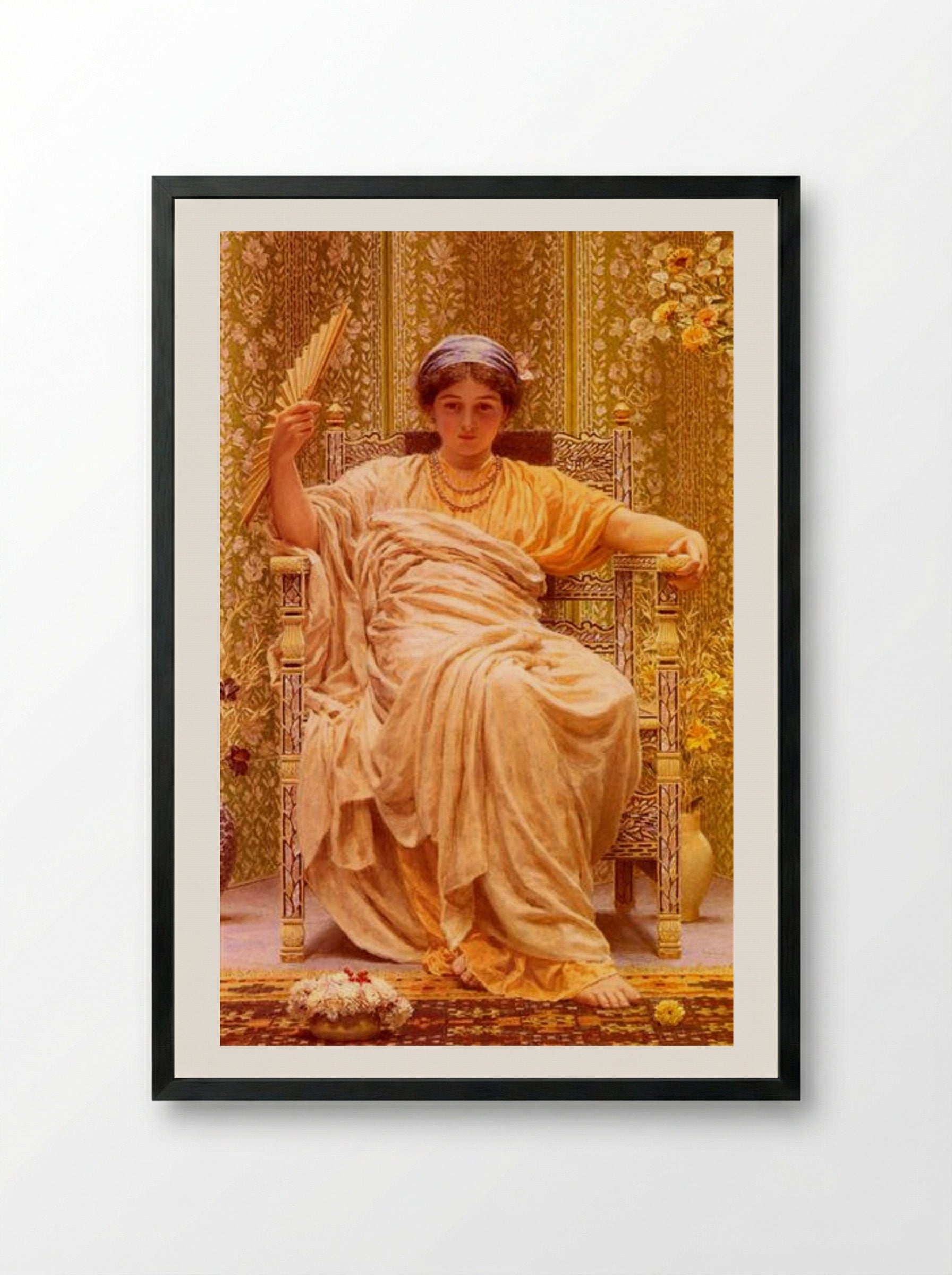 A Reverie - Albert Joseph Moore - Framed Print Black