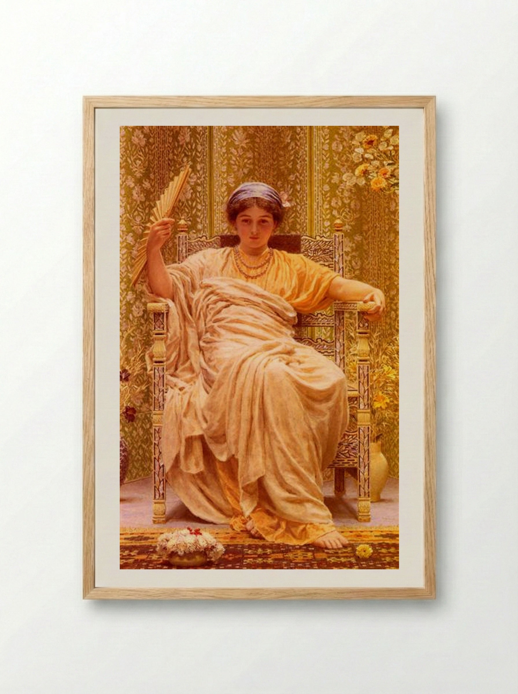 A Reverie - Albert Joseph Moore - Framed Print Wood