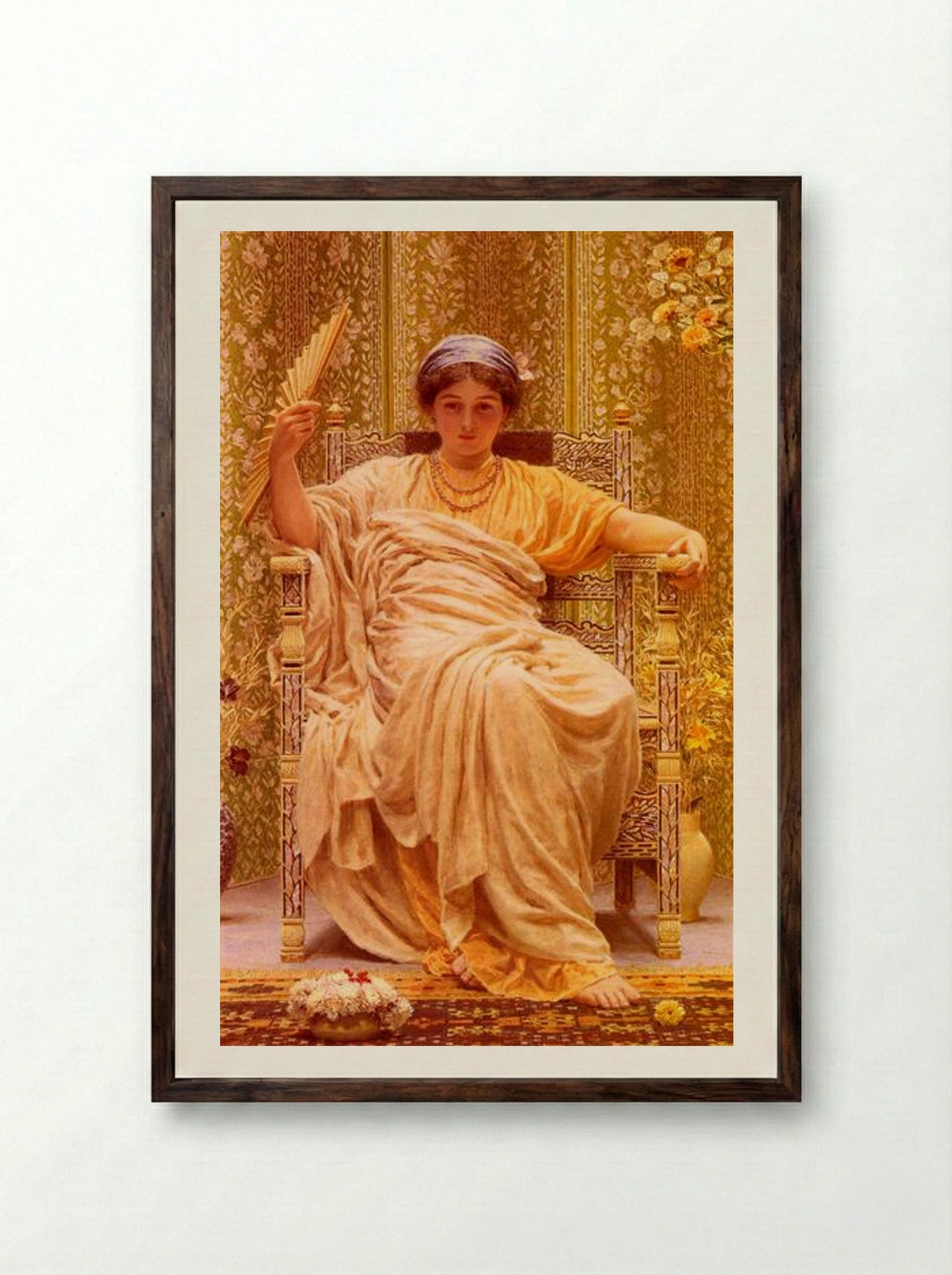 A Reverie - Albert Joseph Moore - Framed Print Dark Wood