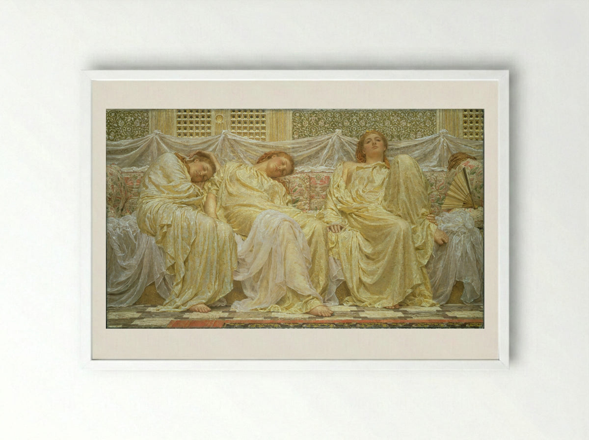Dreamers - Albert Joseph Moore - Framed Print White