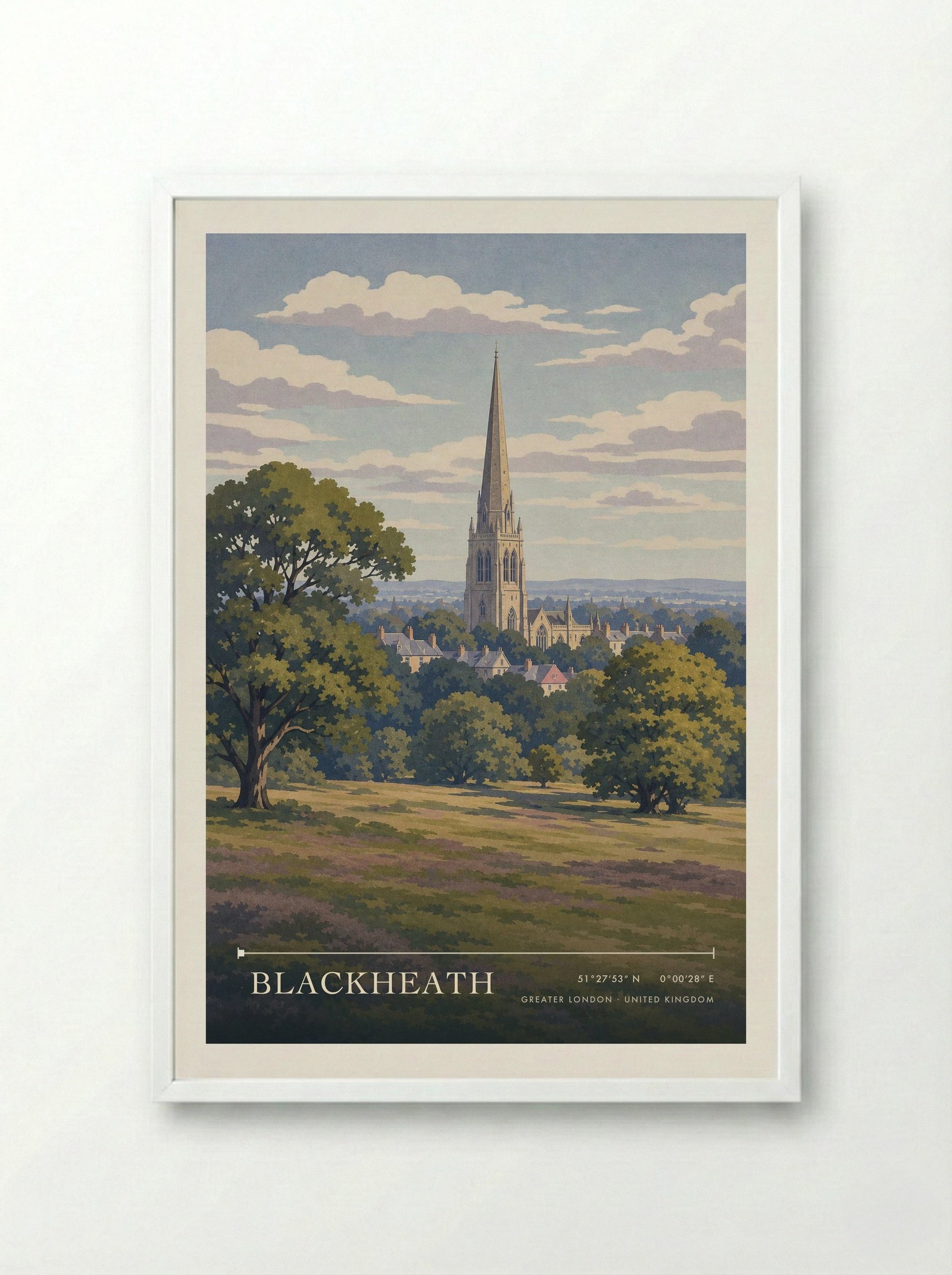 Blackheath Greater London United Kingdom Travel Poster - Framed Print White