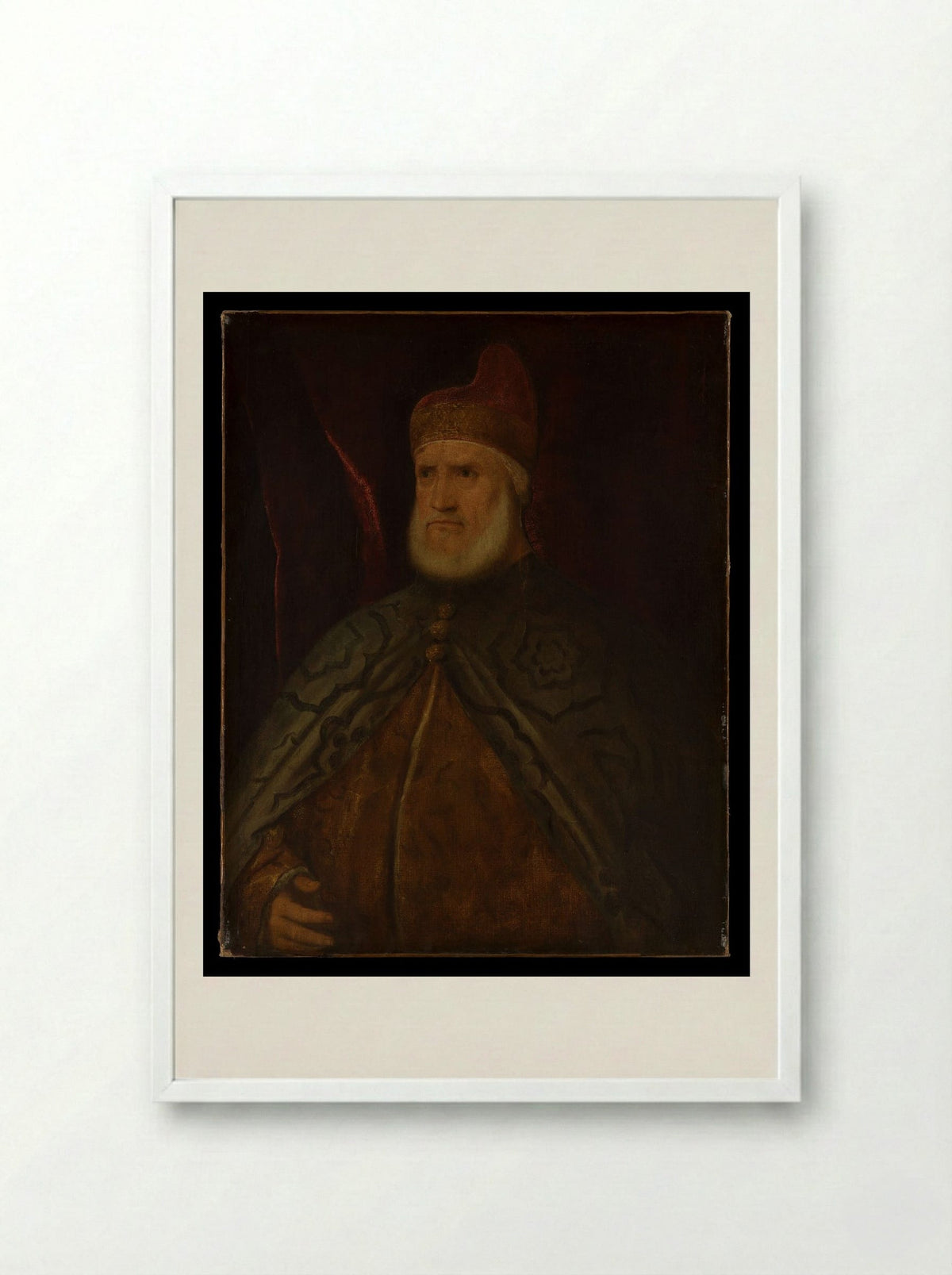 Doge Andrea Gritti - Titian - Framed Print White