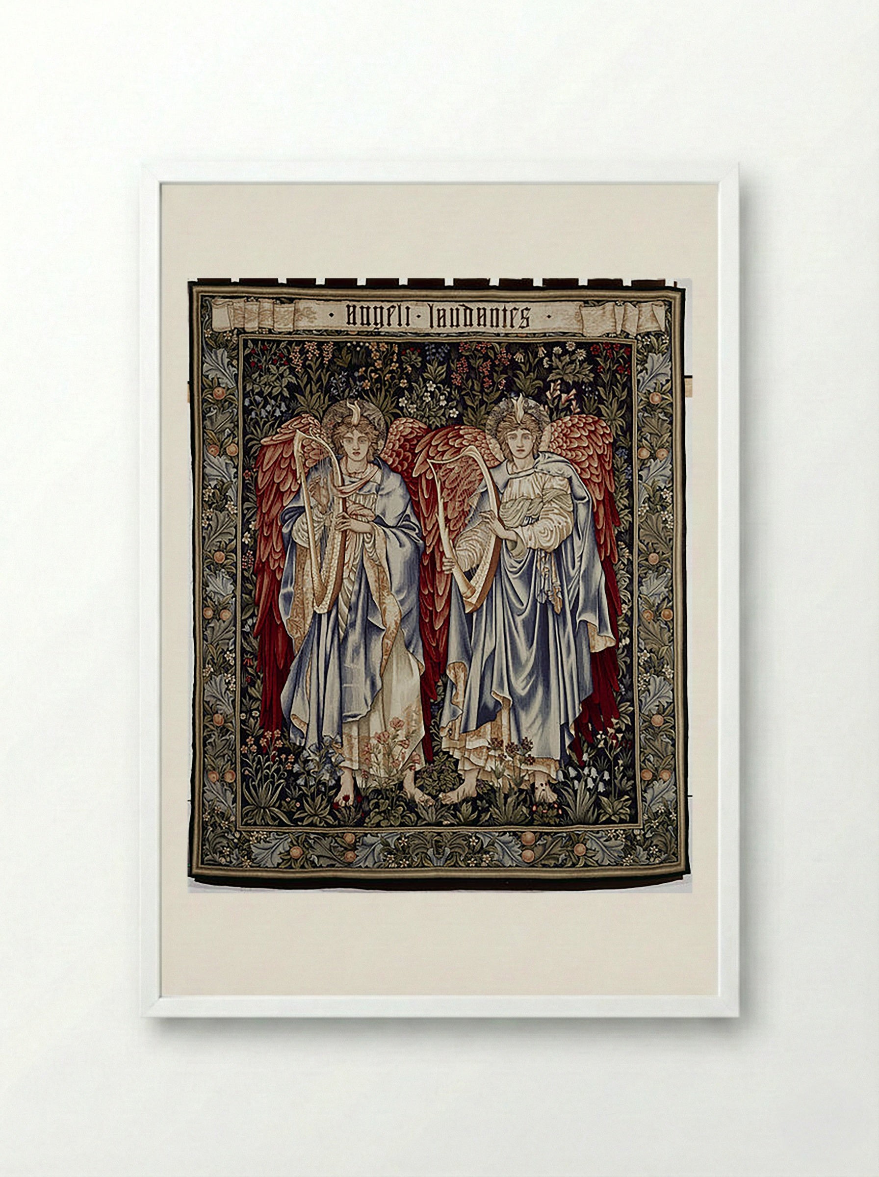 Angeli Laudantes - William Morris - Framed Print White