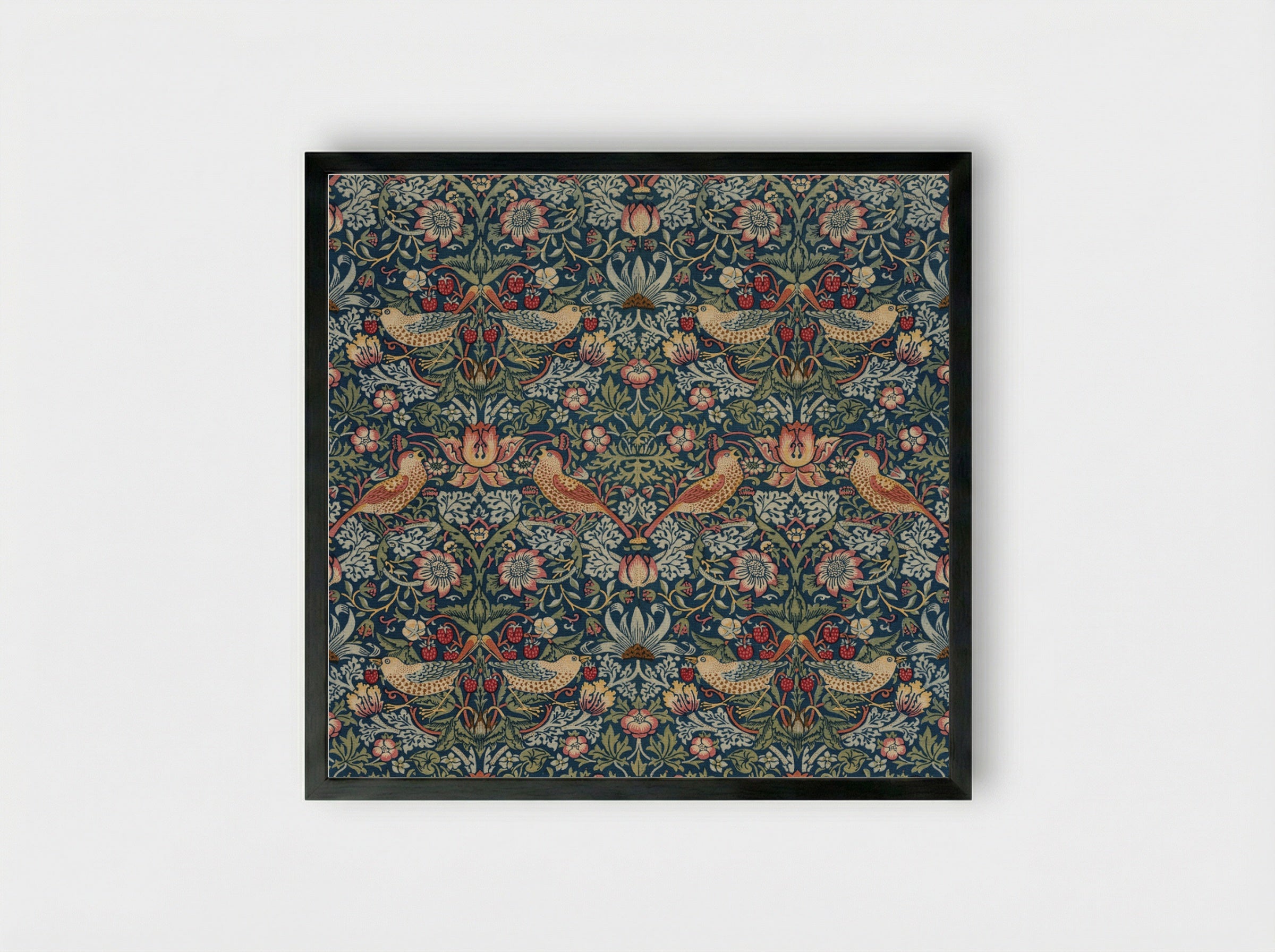 Strawberry Thief - William Morris - Framed Print Black