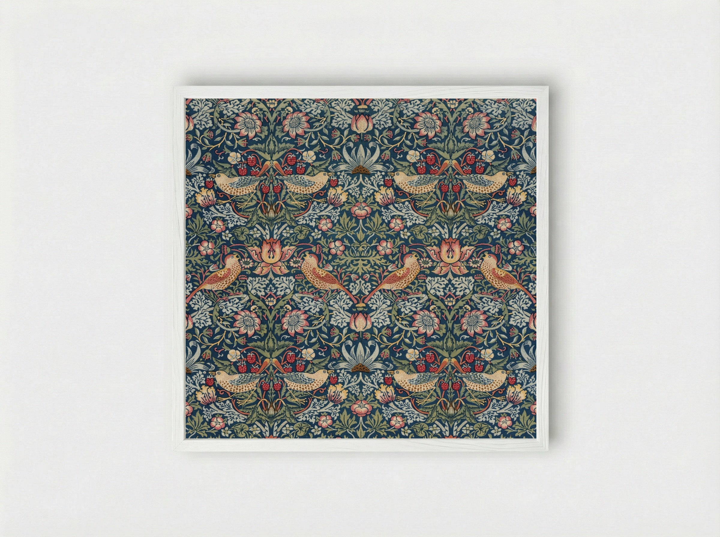 Strawberry Thief - William Morris - Framed Print White