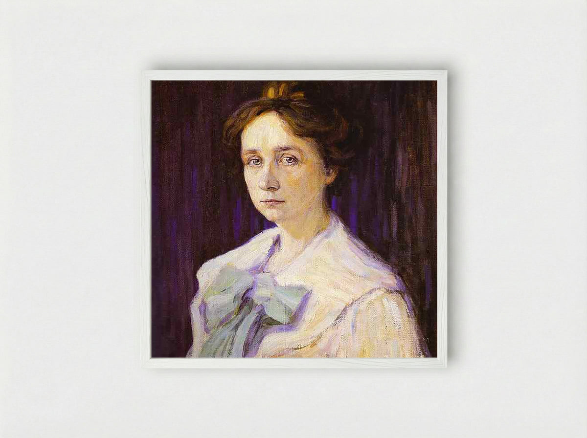 Portrait of Marianne Werefkin - Gabriele Münter - Framed Print White
