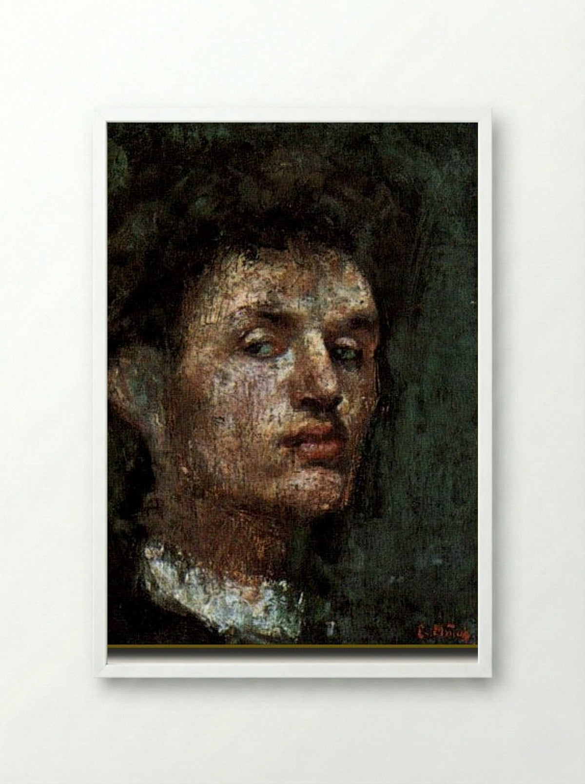 Self-Portrait Dedicated to Anquetin - Émile Bernard - Framed Print White