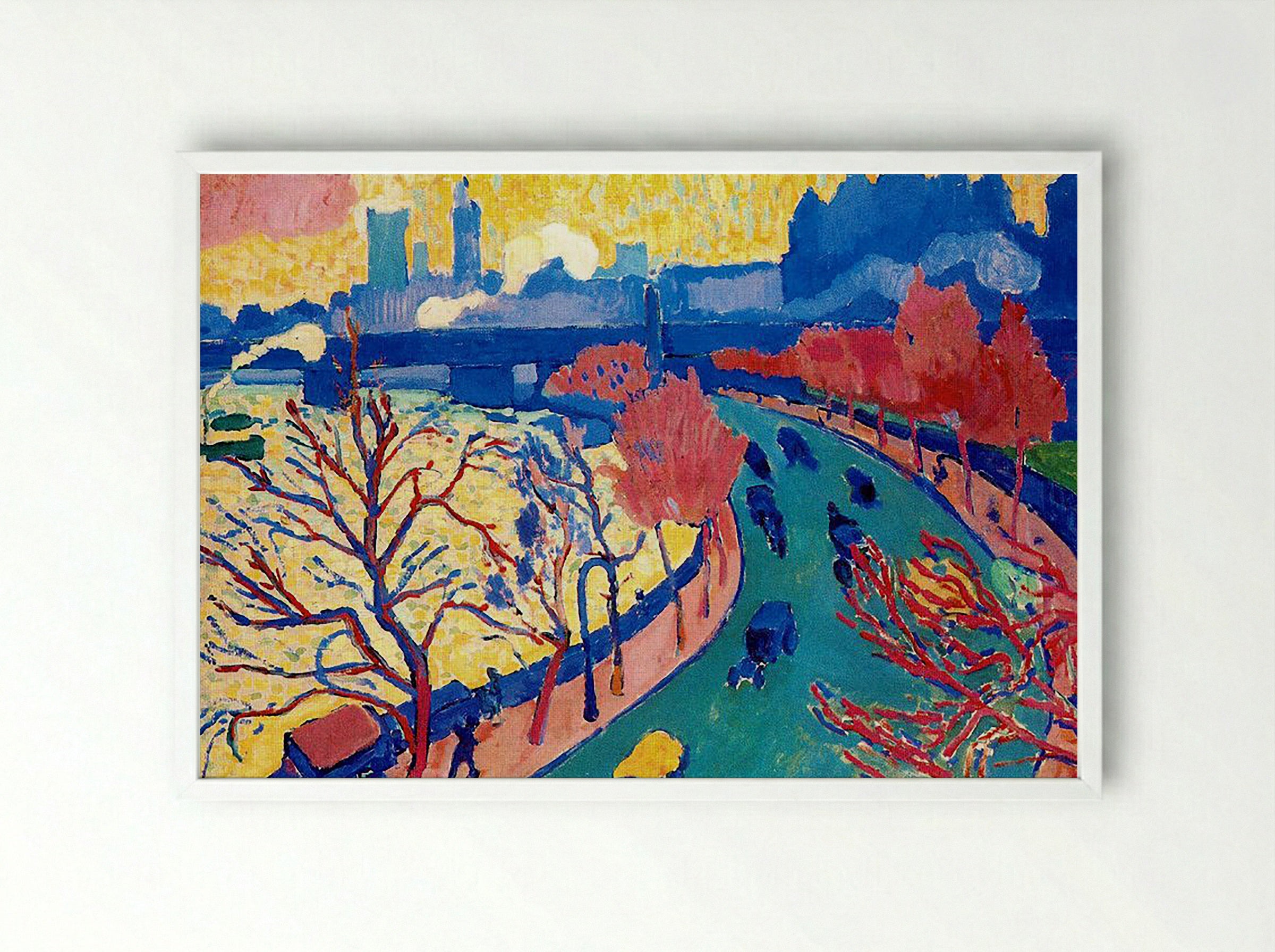 Charing Cross Bridge - André Derain - Framed Print White