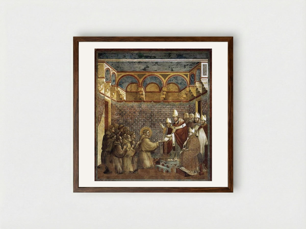 Confirmation of the Rule - Giotto di Bondone - Framed Print Dark Wood