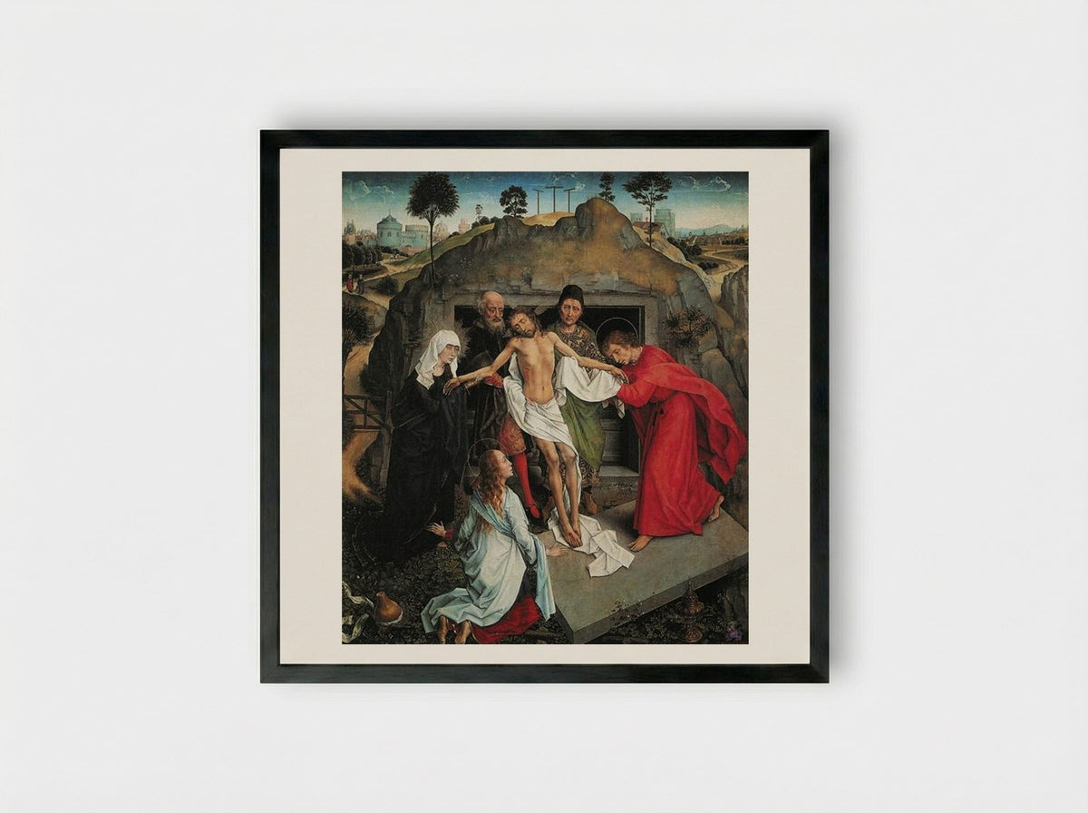 Lamentation of Christ - Rogier van der Weyden - Framed Print Black