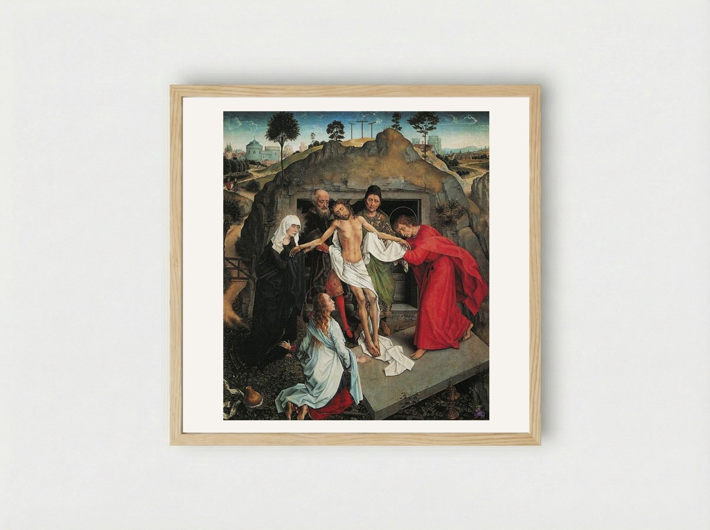 Lamentation of Christ - Rogier van der Weyden - Framed Print Wood