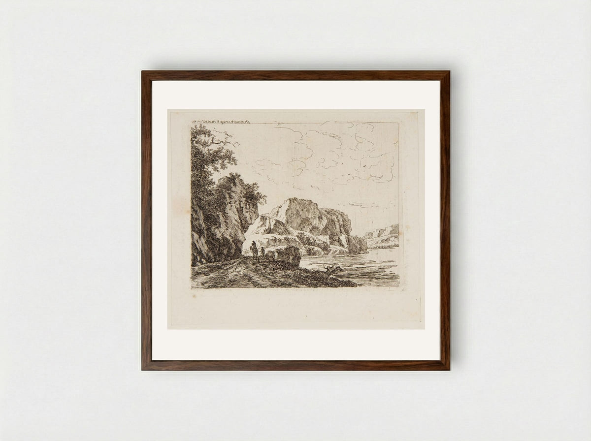 Road Along the Shore - Thérèse Holbein - Framed Print Dark Wood