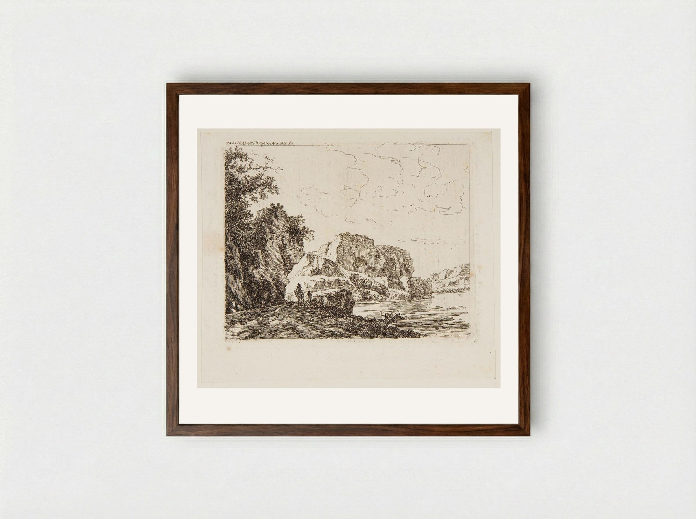 Road Along the Shore - Thérèse Holbein - Framed Print Dark Wood