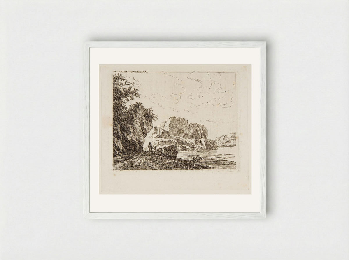 Road Along the Shore - Thérèse Holbein - Framed Print White
