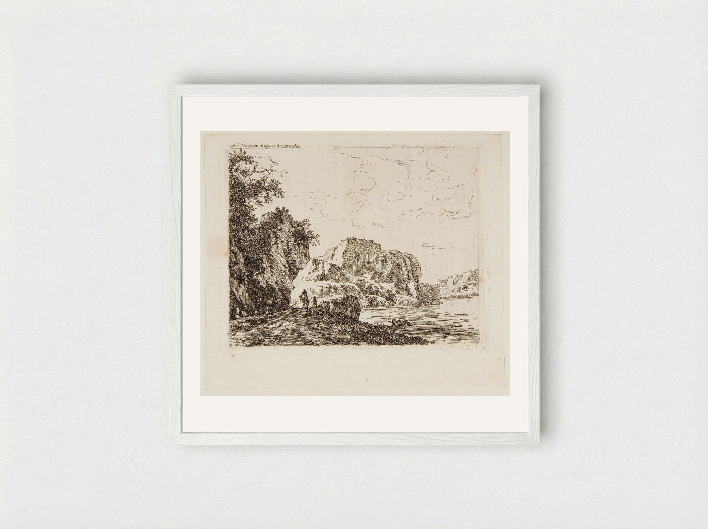 Road Along the Shore - Thérèse Holbein - Framed Print White